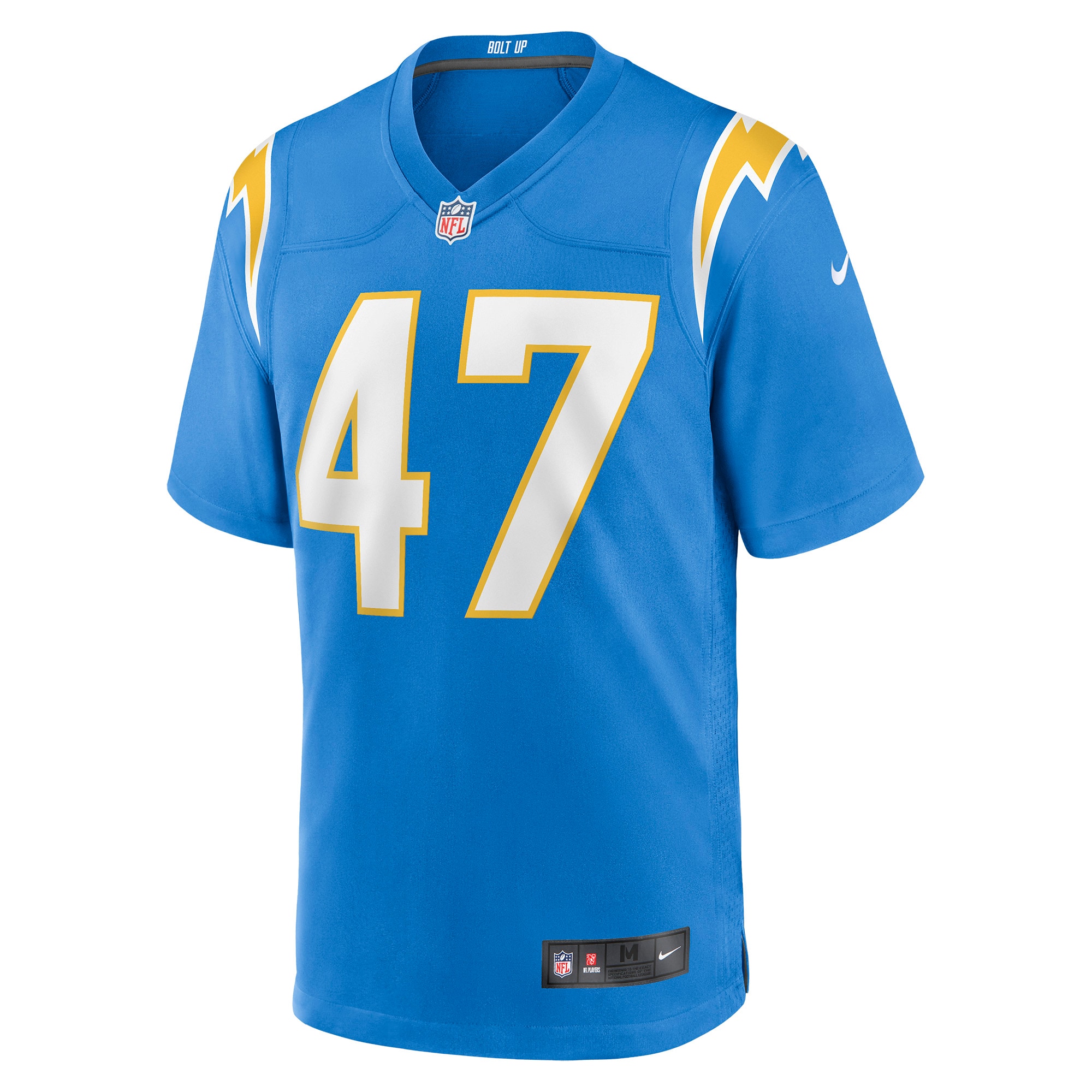Alternative view of Men's Los Angeles Chargers Josh Harris Powder Blue Game Jersey JS9085 nicesnker