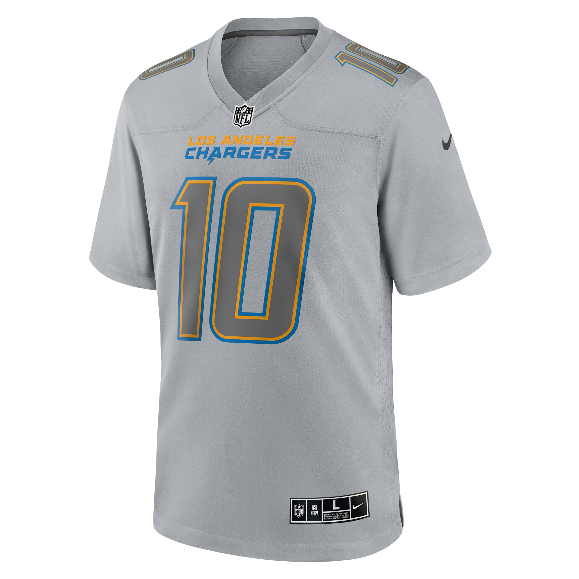 Alternative view of Men's Los Angeles Chargers Justin Herbert Gray Atmosphere Fashion Game Jersey JS9017 nicesnker