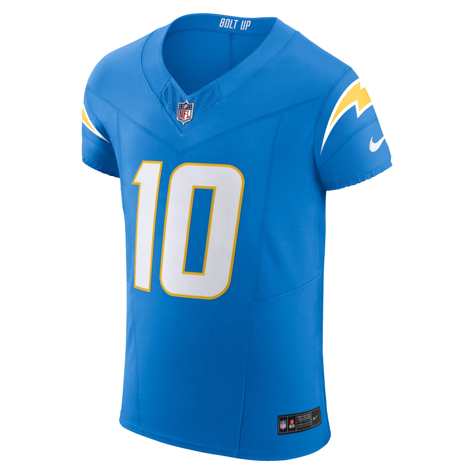 Alternative view of Men's Los Angeles Chargers Justin Herbert Powder Blue Vapor F.U.S.E. Elite Jersey JS2176 nicesnker