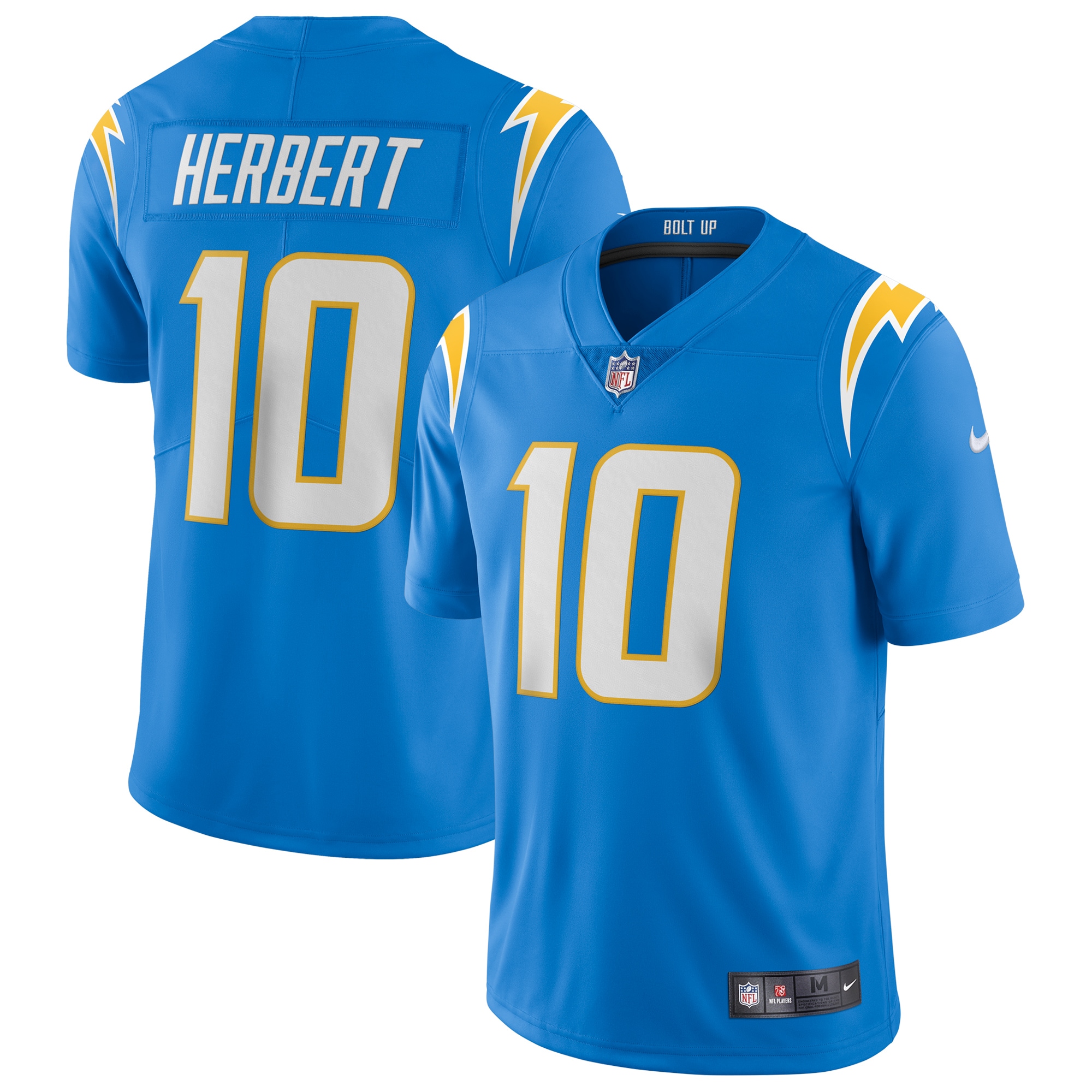 Men's Los Angeles Chargers Justin Herbert Powder Blue Vapor Limited Jersey JS3602 nicesnker