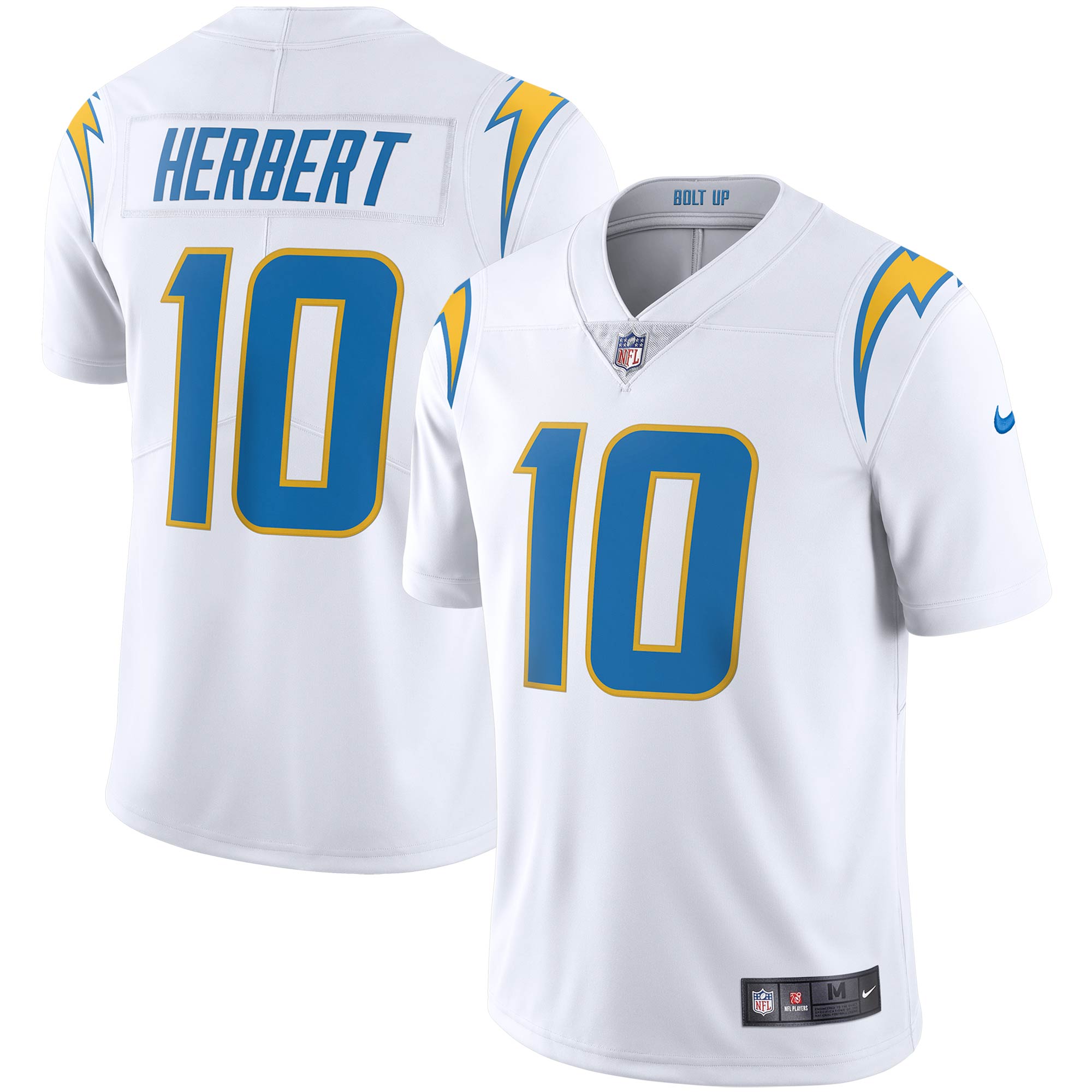 Men's Los Angeles Chargers Justin Herbert White Vapor Limited Jersey JS9712 nicesnker