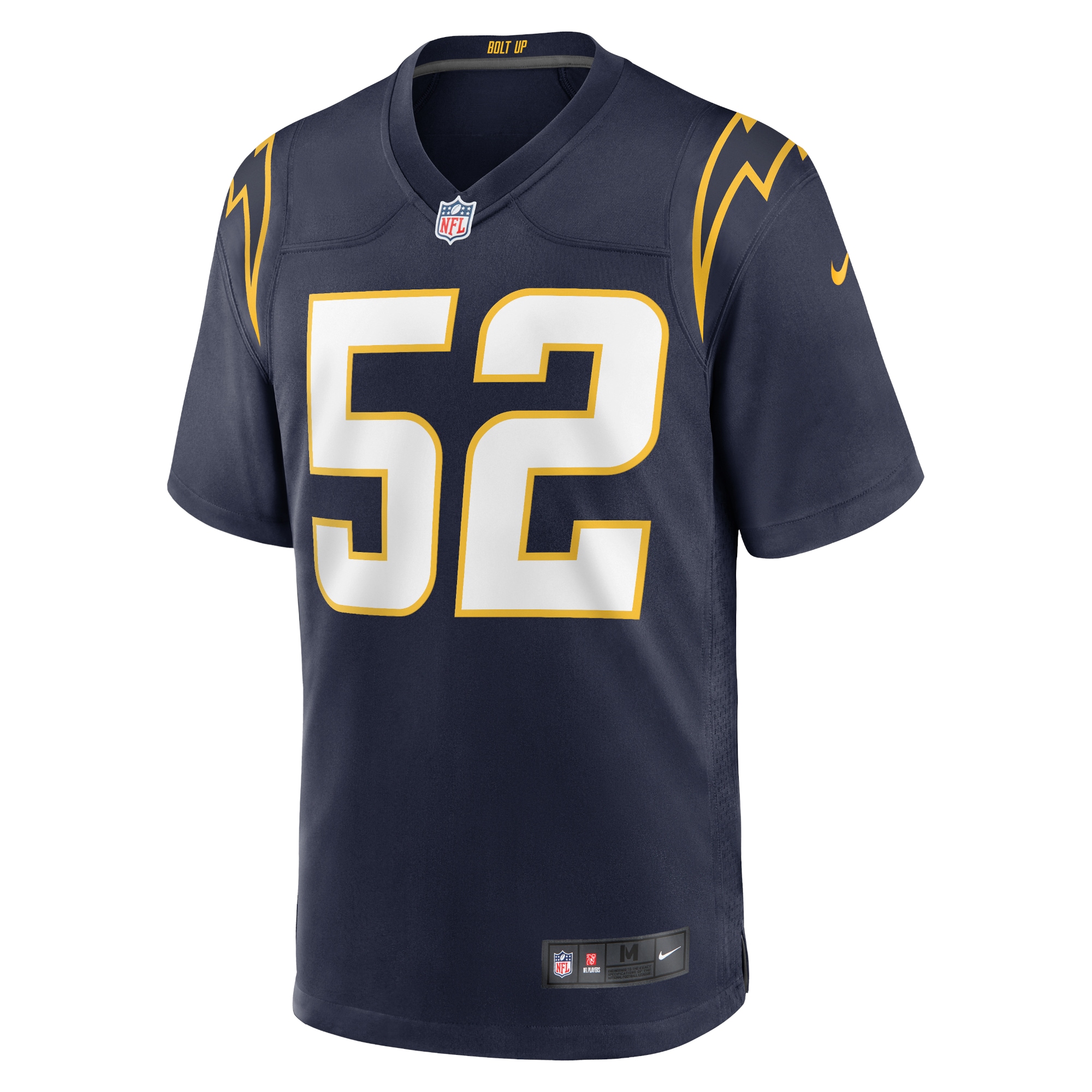 Alternative view of Men's Los Angeles Chargers Khalil Mack Navy Alternate Game Jersey JS5852 nicesnker