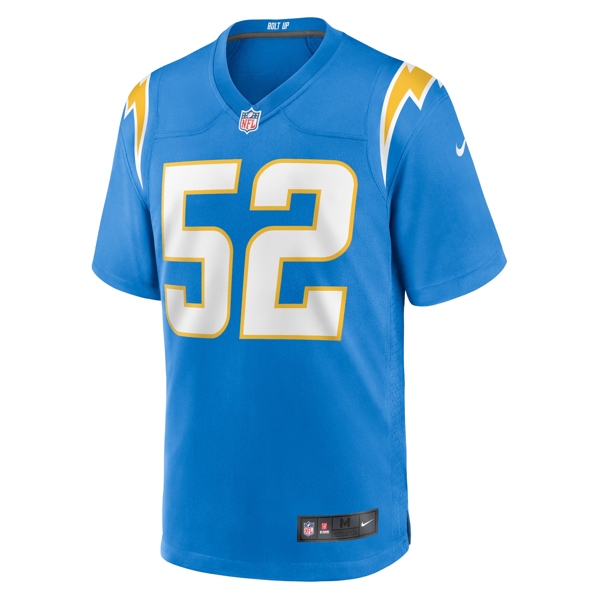Alternative view of Men's Los Angeles Chargers Khalil Mack Powder Blue Game Jersey JS4946 nicesnker