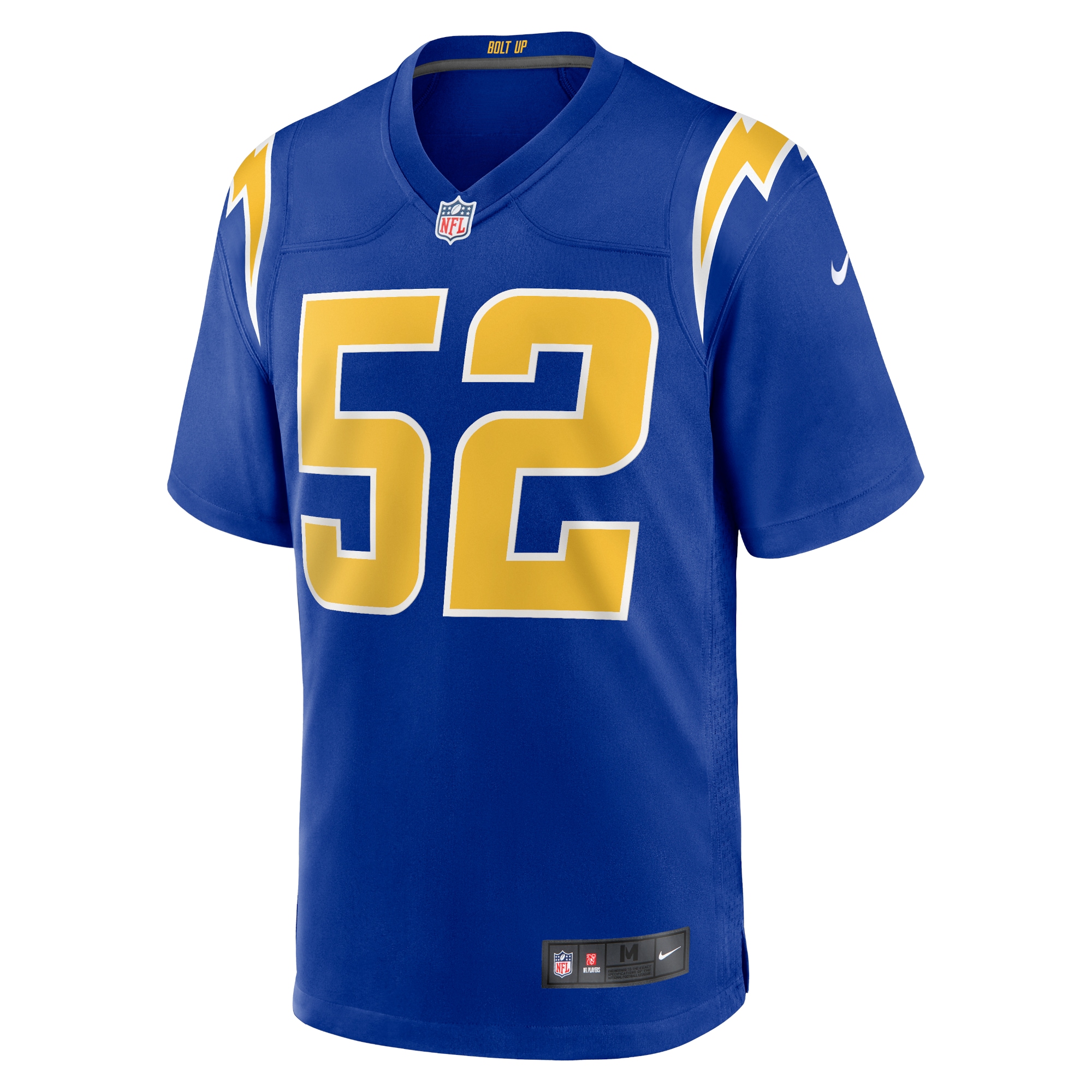 Alternative view of Men's Los Angeles Chargers Khalil Mack Royal Alternate Game Jersey JS8837 nicesnker
