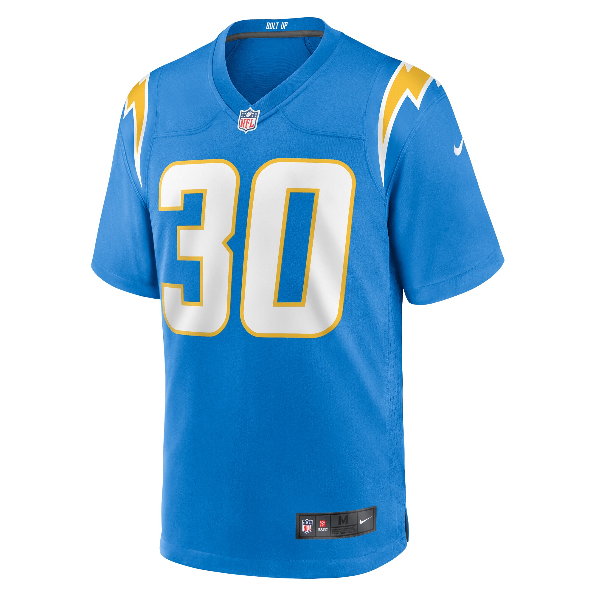 Alternative view of Men's Los Angeles Chargers Kimani Vidal Powder Blue Team Game Jersey JS1957 nicesnker