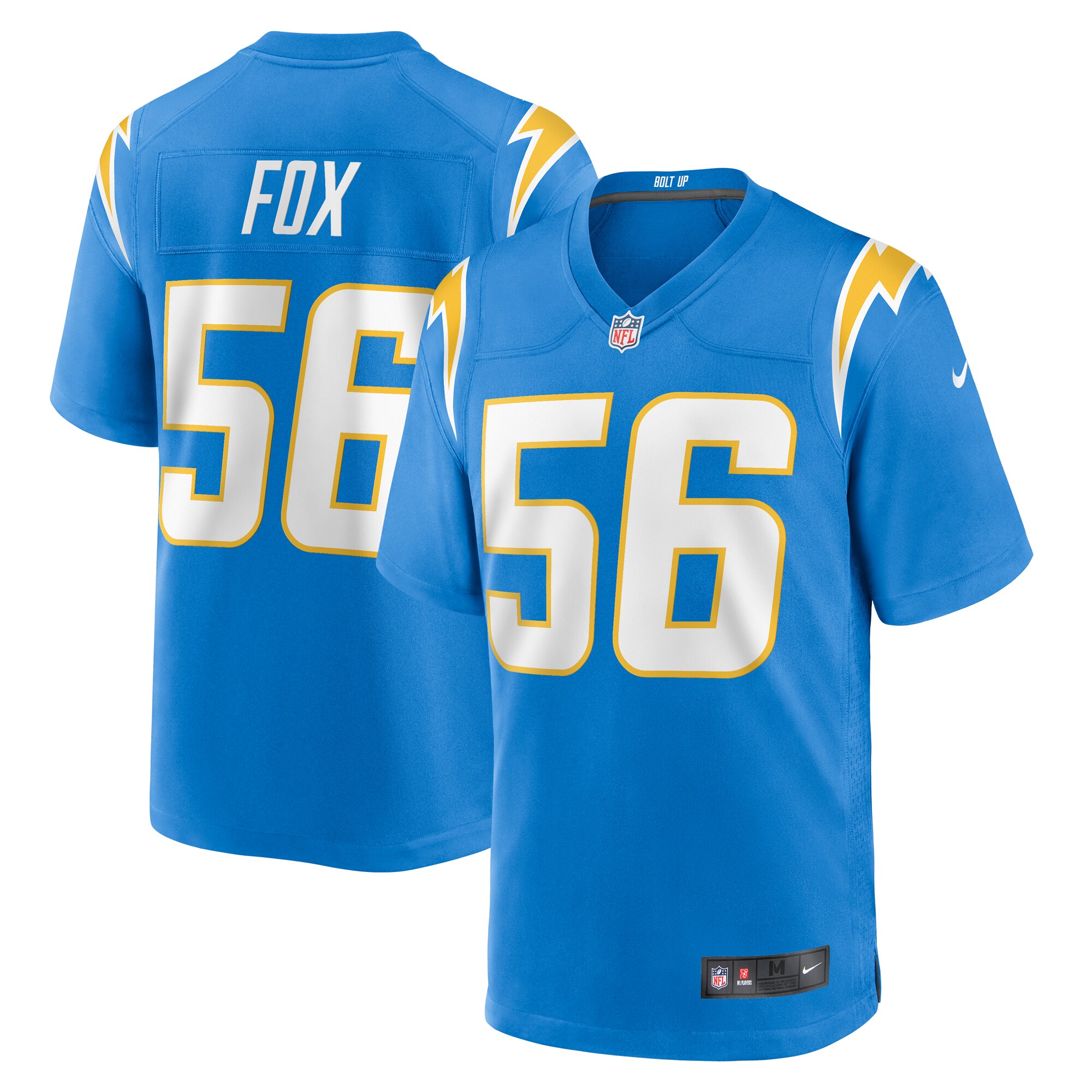 Men's Los Angeles Chargers Morgan Fox Powder Blue Player Game Jersey JS4967 nicesnker