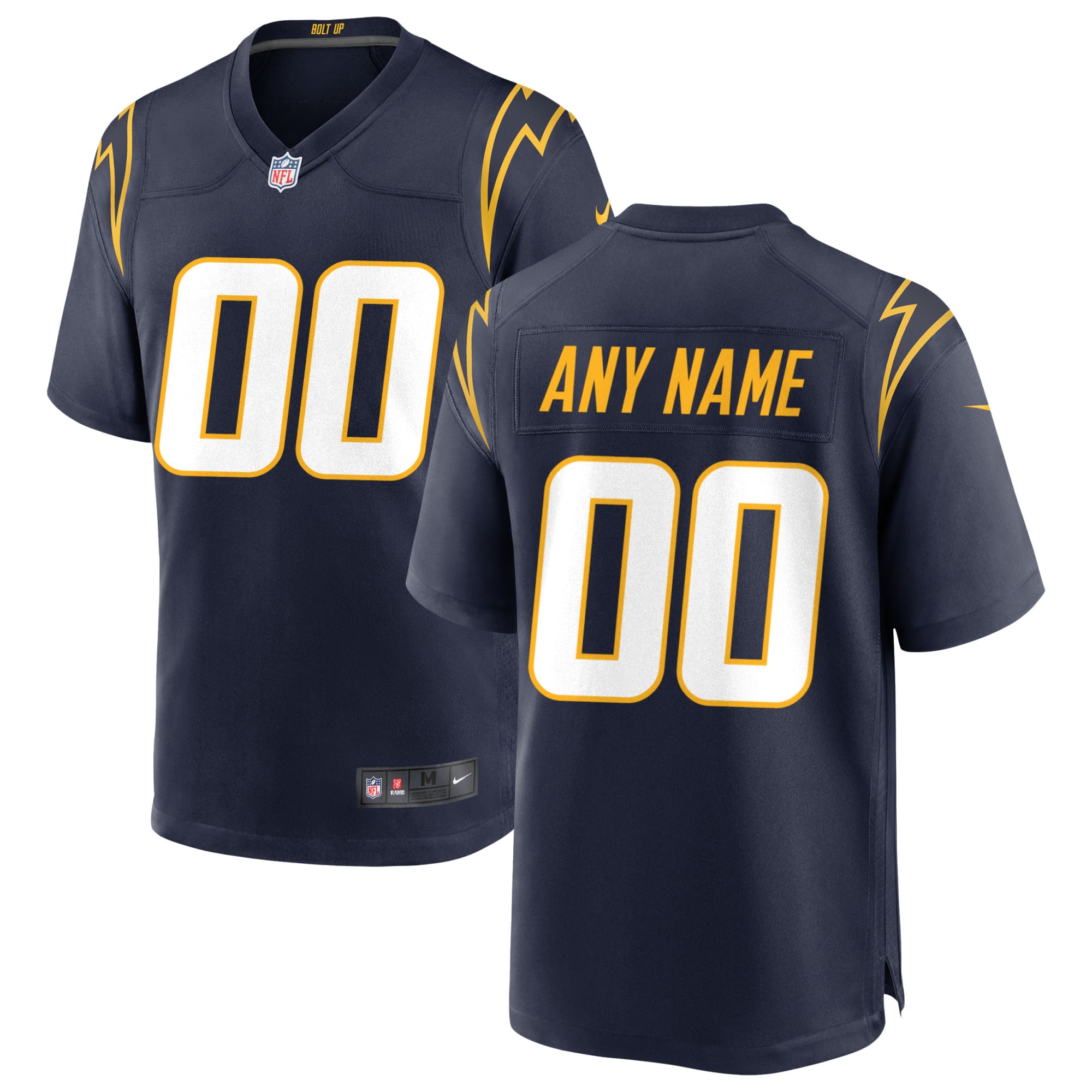 Men's Los Angeles Chargers Navy Alternate Custom Game Jersey JS4612 nicesnker