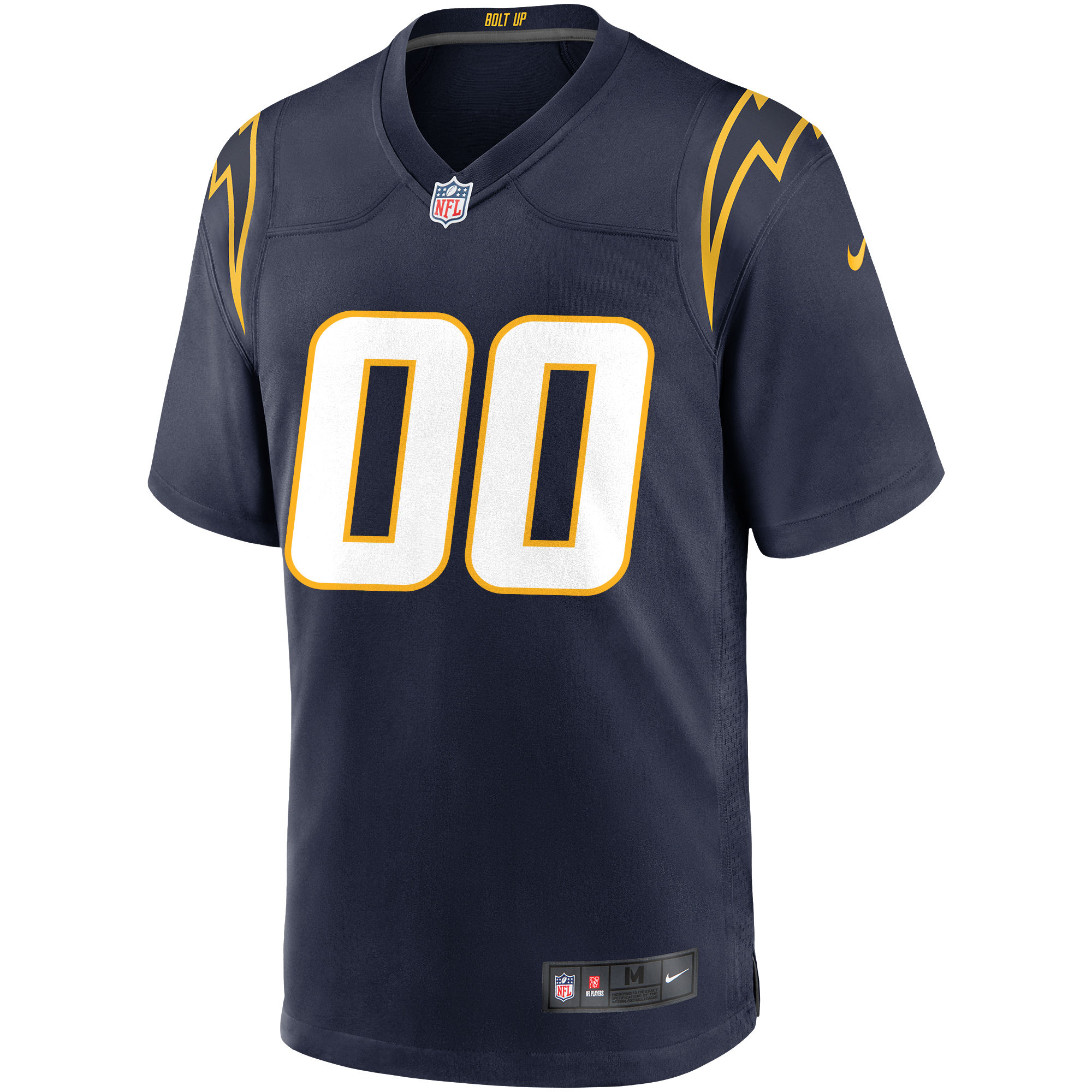 Alternative view of Men's Los Angeles Chargers Navy Alternate Custom Game Jersey JS4612 nicesnker
