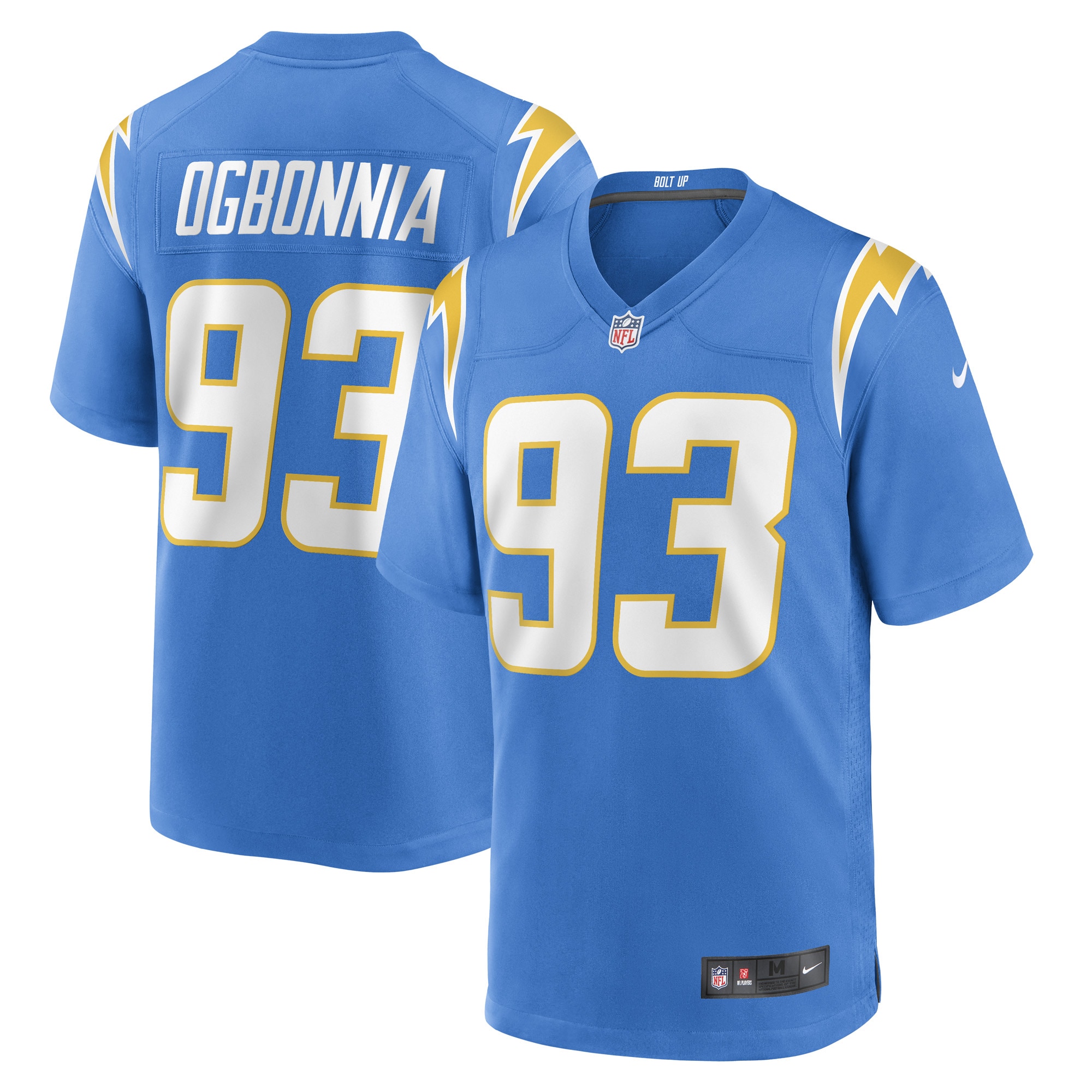 Men's Los Angeles Chargers Otito Ogbonnia Powder Blue Game Player Jersey JS9481 nicesnker