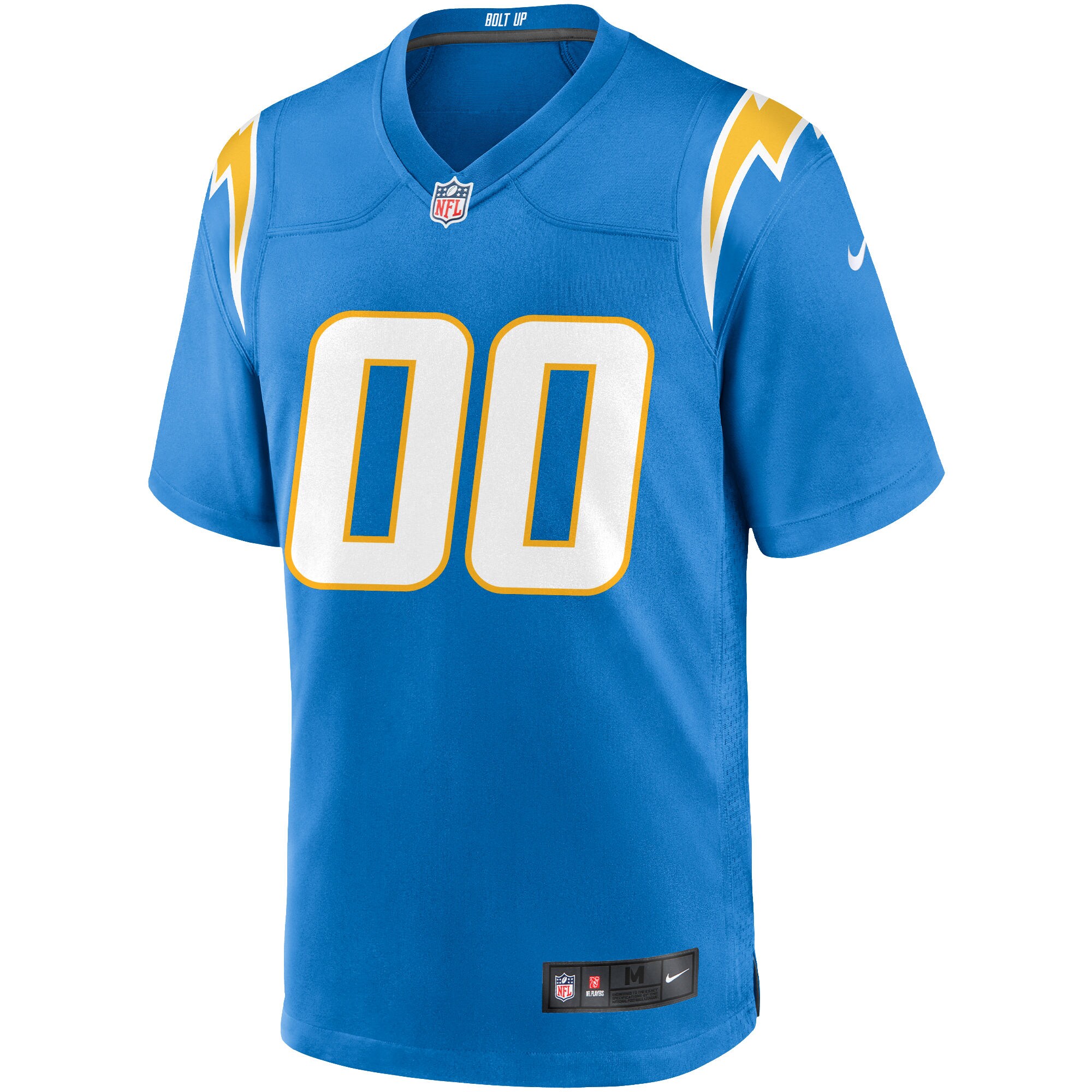 Alternative view of Men's Los Angeles Chargers Powder Blue Custom Game Jersey JS5005 nicesnker
