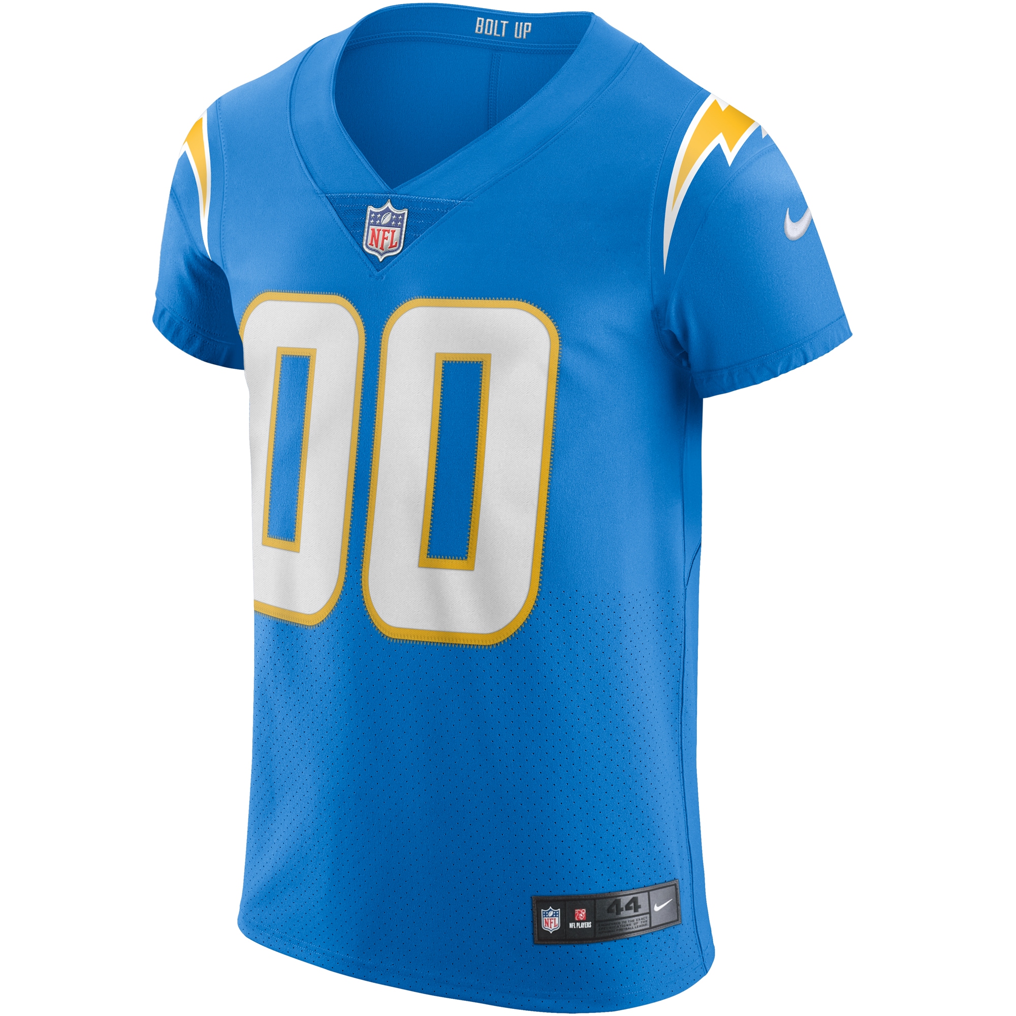 Alternative view of Men's Los Angeles Chargers Powder Blue Vapor Elite Custom Jersey JS1271 nicesnker