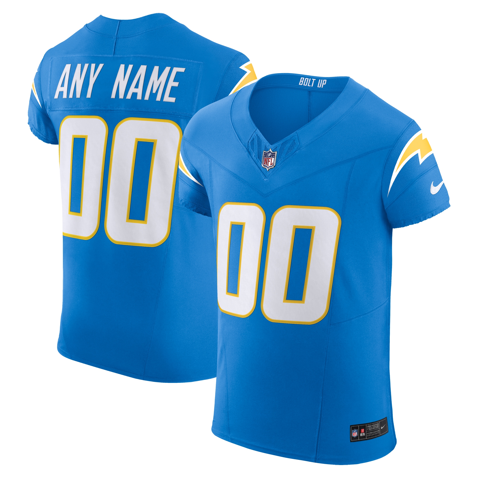 Men's Los Angeles Chargers Powder Blue Vapor F.U.S.E. Elite Custom Jersey JS1918 nicesnker