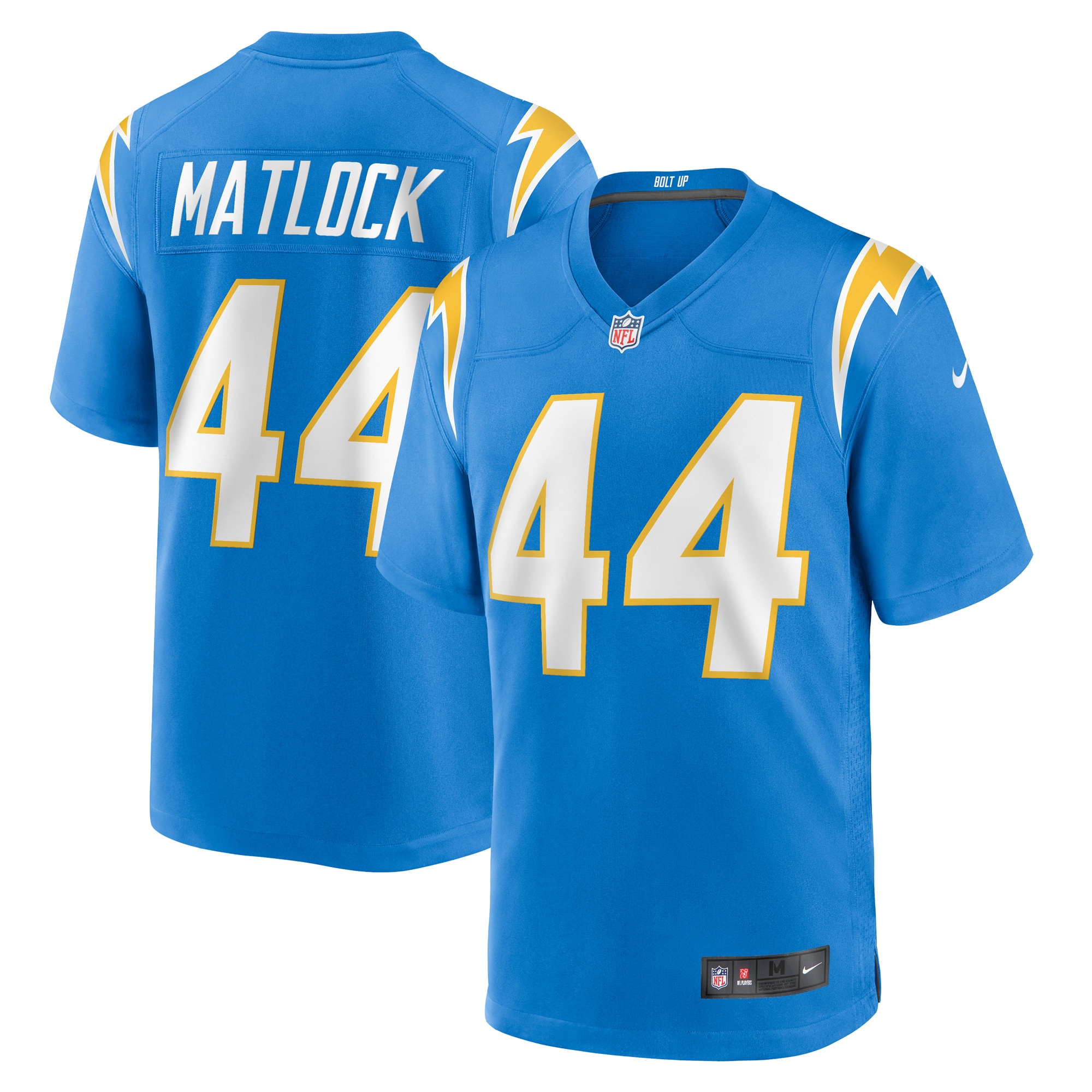 Men's Los Angeles Chargers Scott Matlock Powder Blue Team Game Jersey JS7449 nicesnker