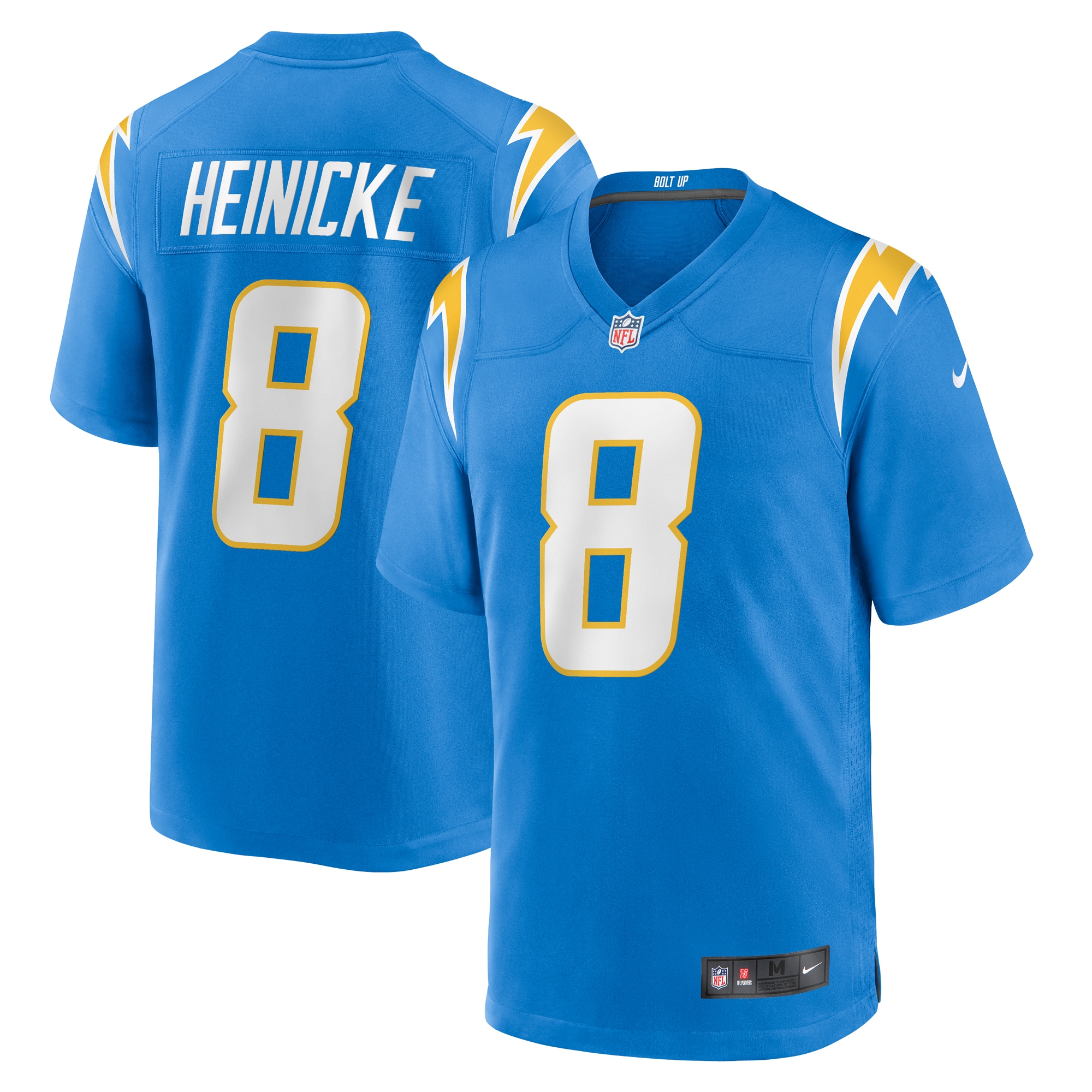 Men's Los Angeles Chargers Taylor Heinicke Powder Blue Team Game Jersey JS5953 nicesnker