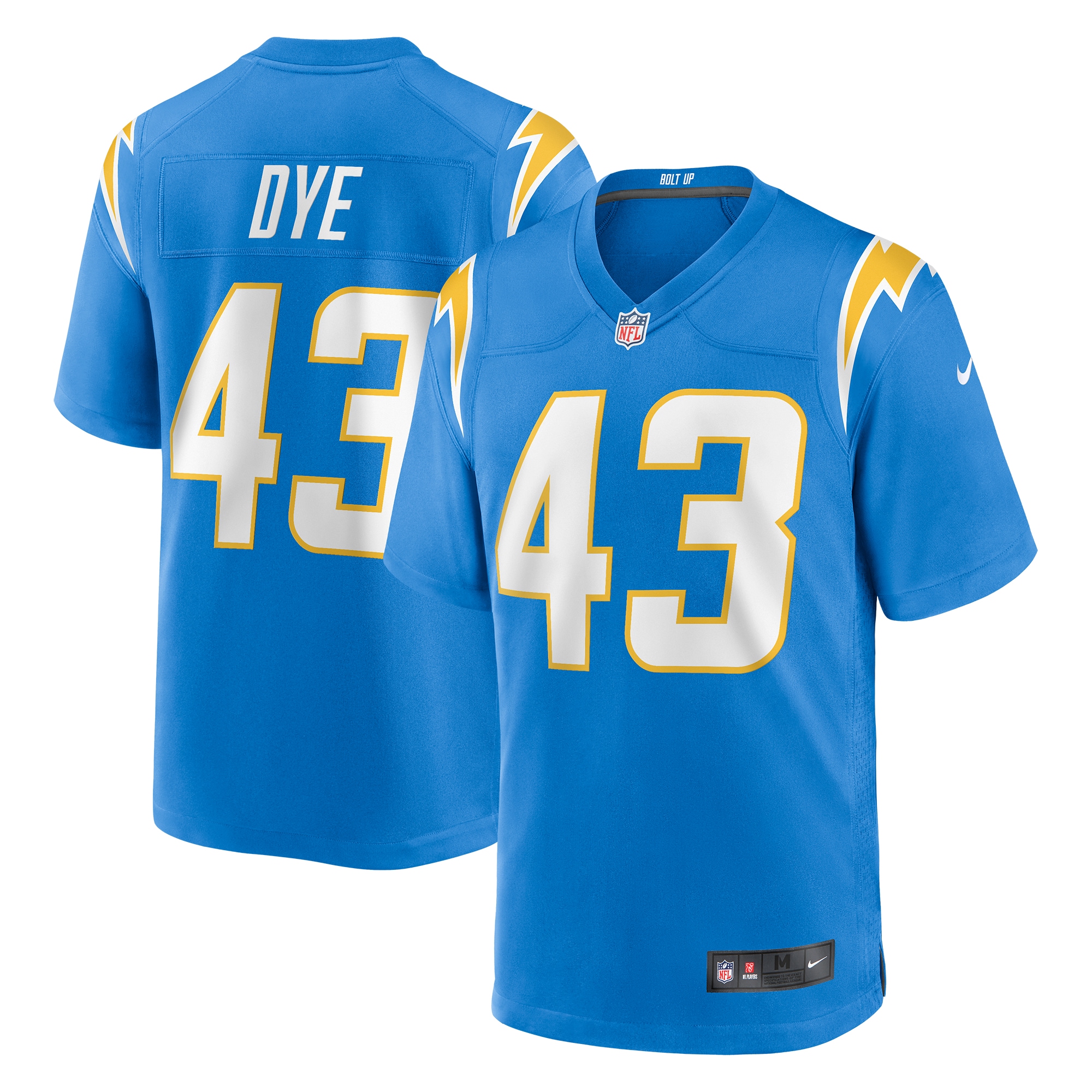 Men's Los Angeles Chargers Troy Dye Powder Blue Game Jersey JS6296 nicesnker