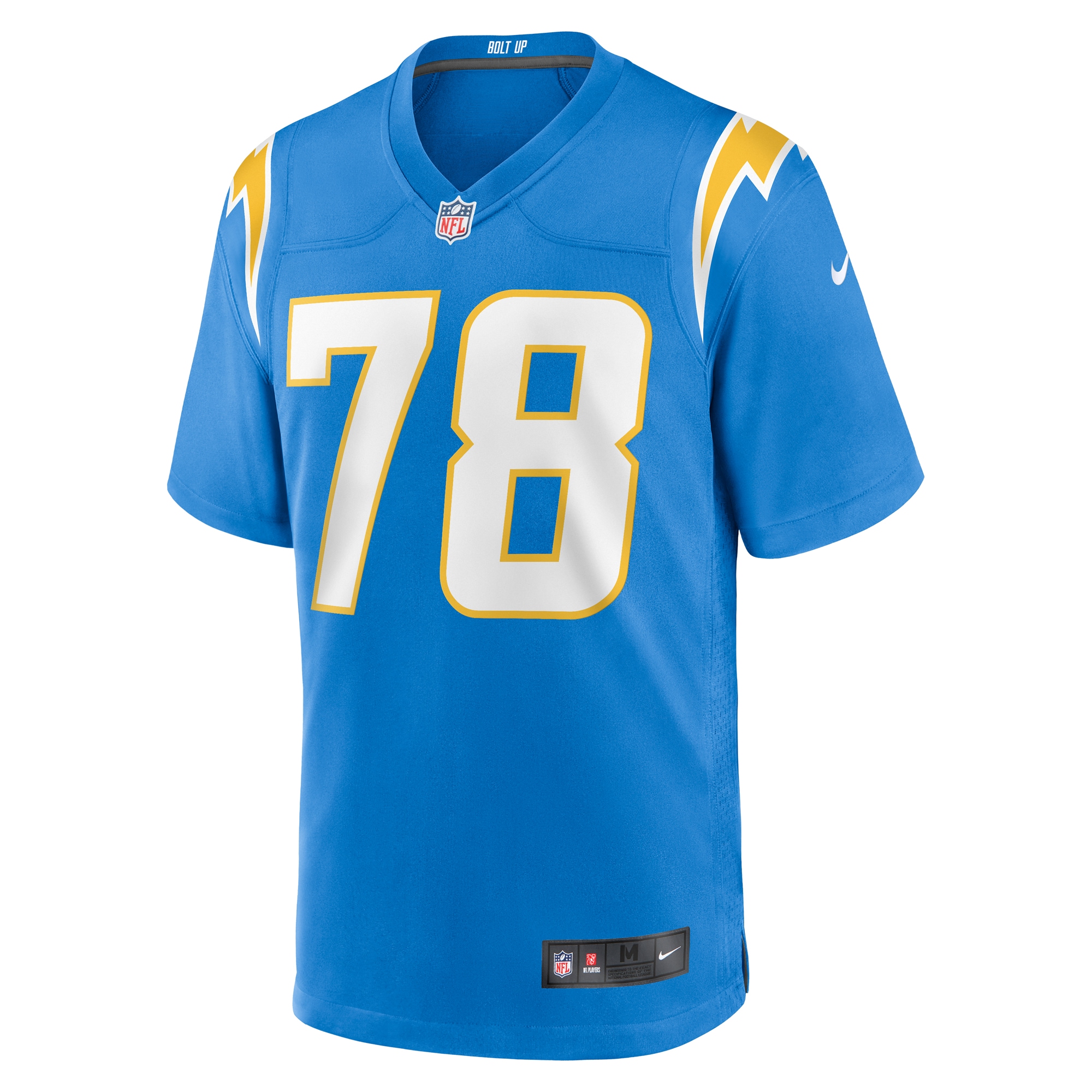 Alternative view of Men's Los Angeles Chargers Zack Bailey Powder Blue Player Game Jersey JS3290 nicesnker