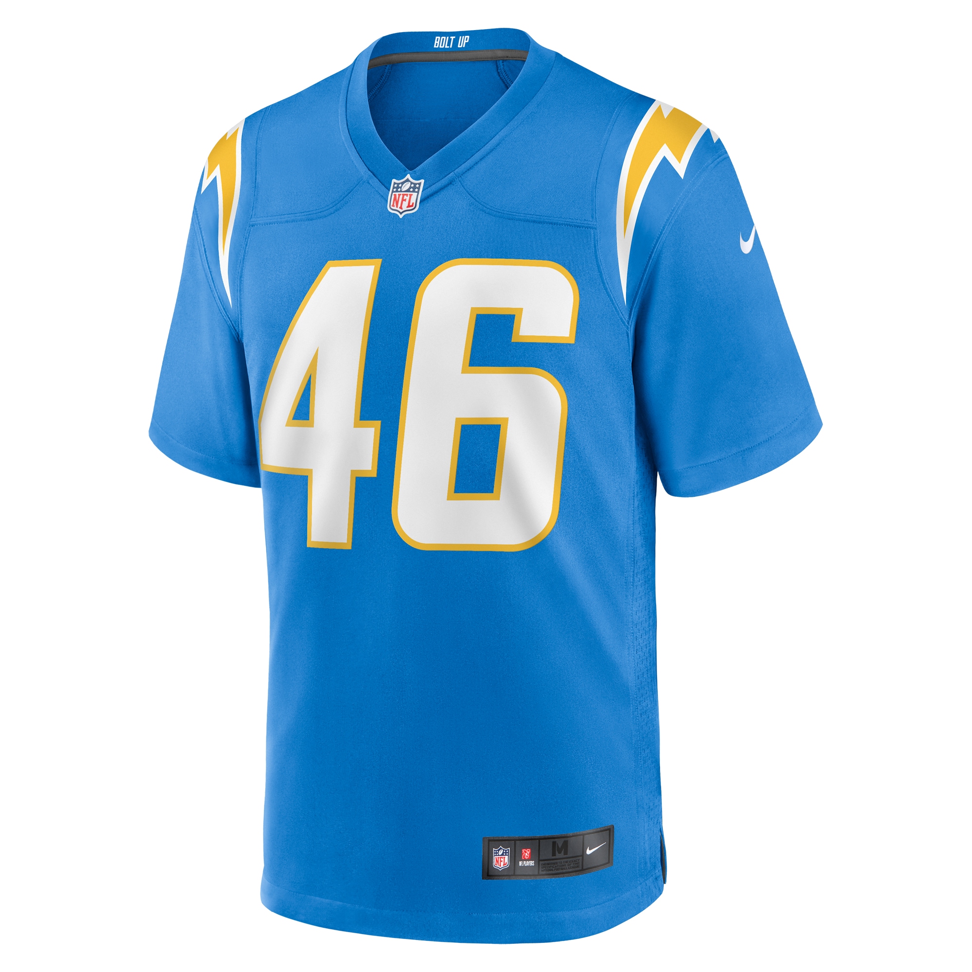 Alternative view of Men's Los Angeles Chargers Zander Horvath Powder Blue Game Jersey JS5800 nicesnker