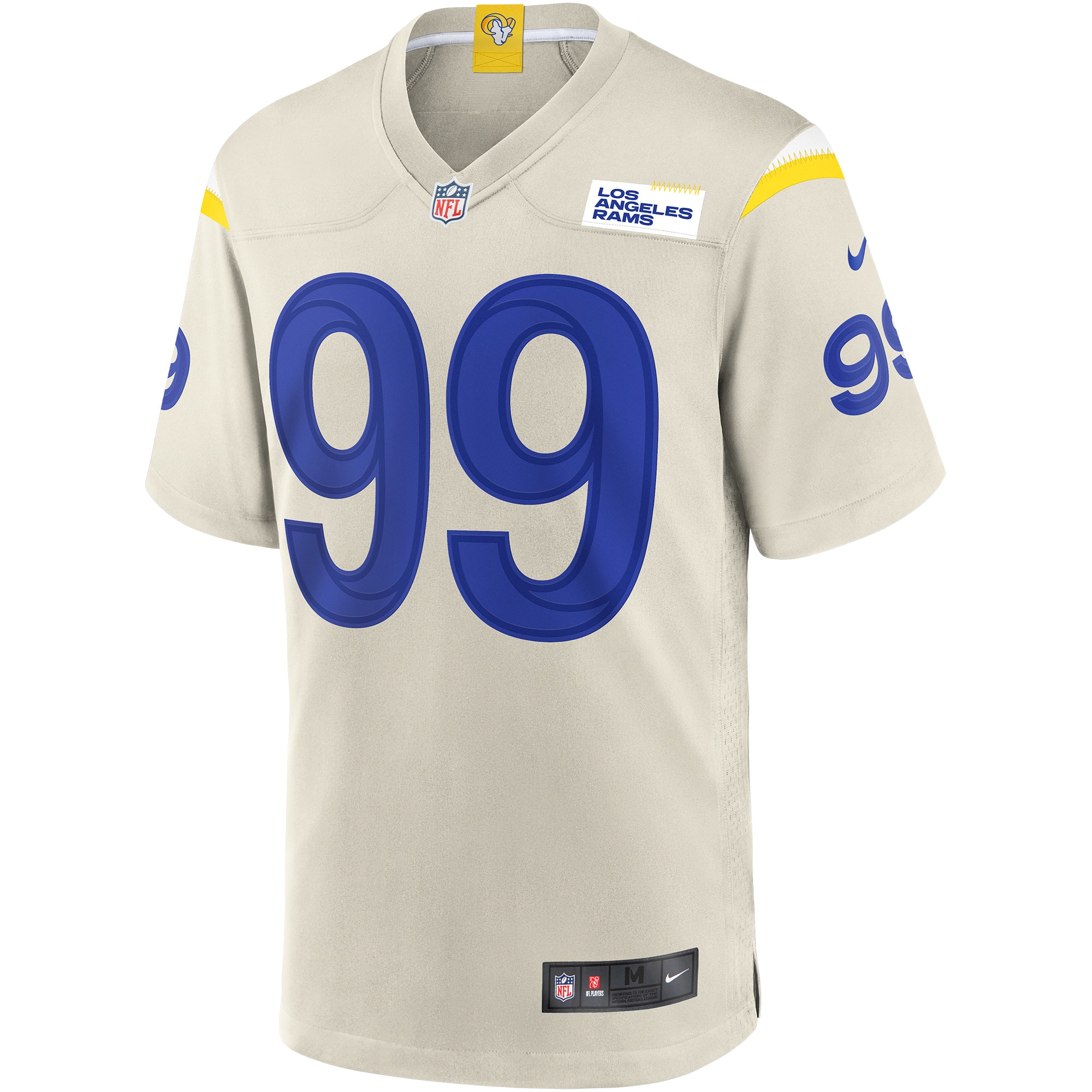 Alternative view of Men's Los Angeles Rams Aaron Donald Bone Player Game Jersey JS6777 nicesnker
