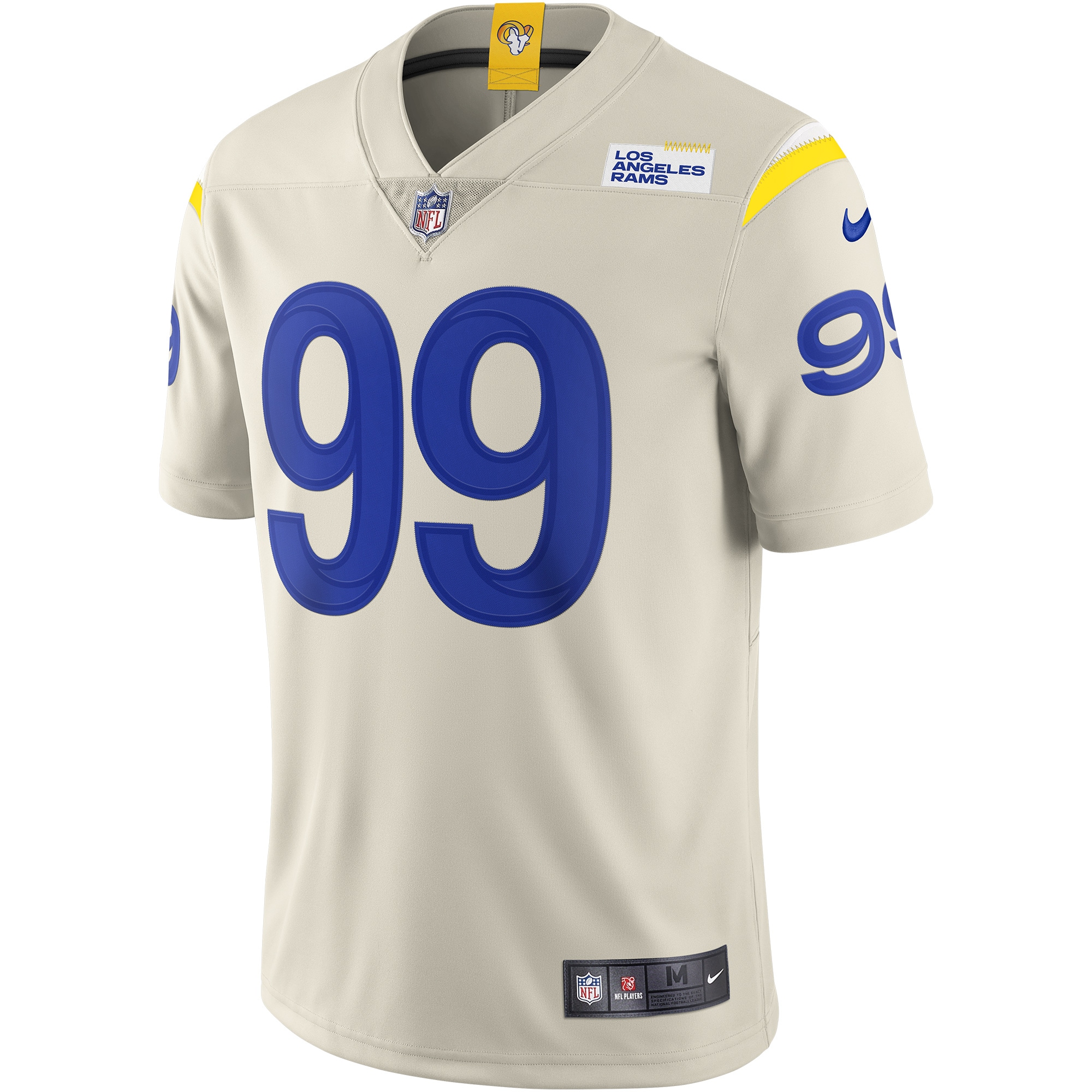 Alternative view of Men's Los Angeles Rams Aaron Donald Bone Vapor Limited Jersey JS2511 nicesnker