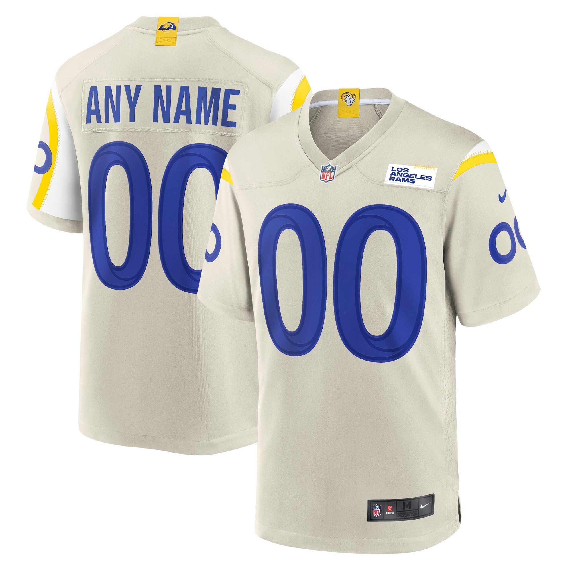 Men's Los Angeles Rams Bone Custom Game Jersey JS7757 nicesnker
