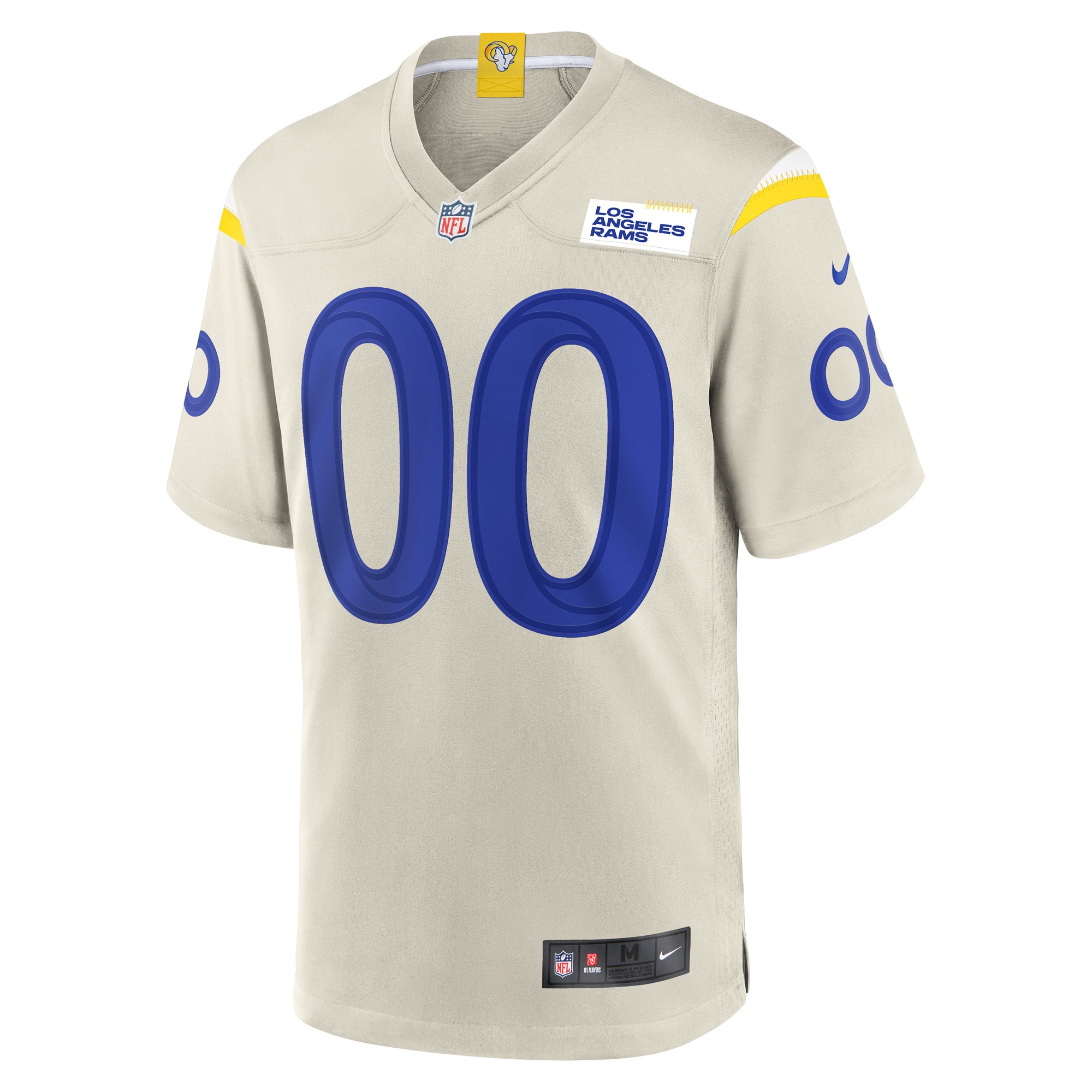 Alternative view of Men's Los Angeles Rams Bone Custom Game Jersey JS7757 nicesnker
