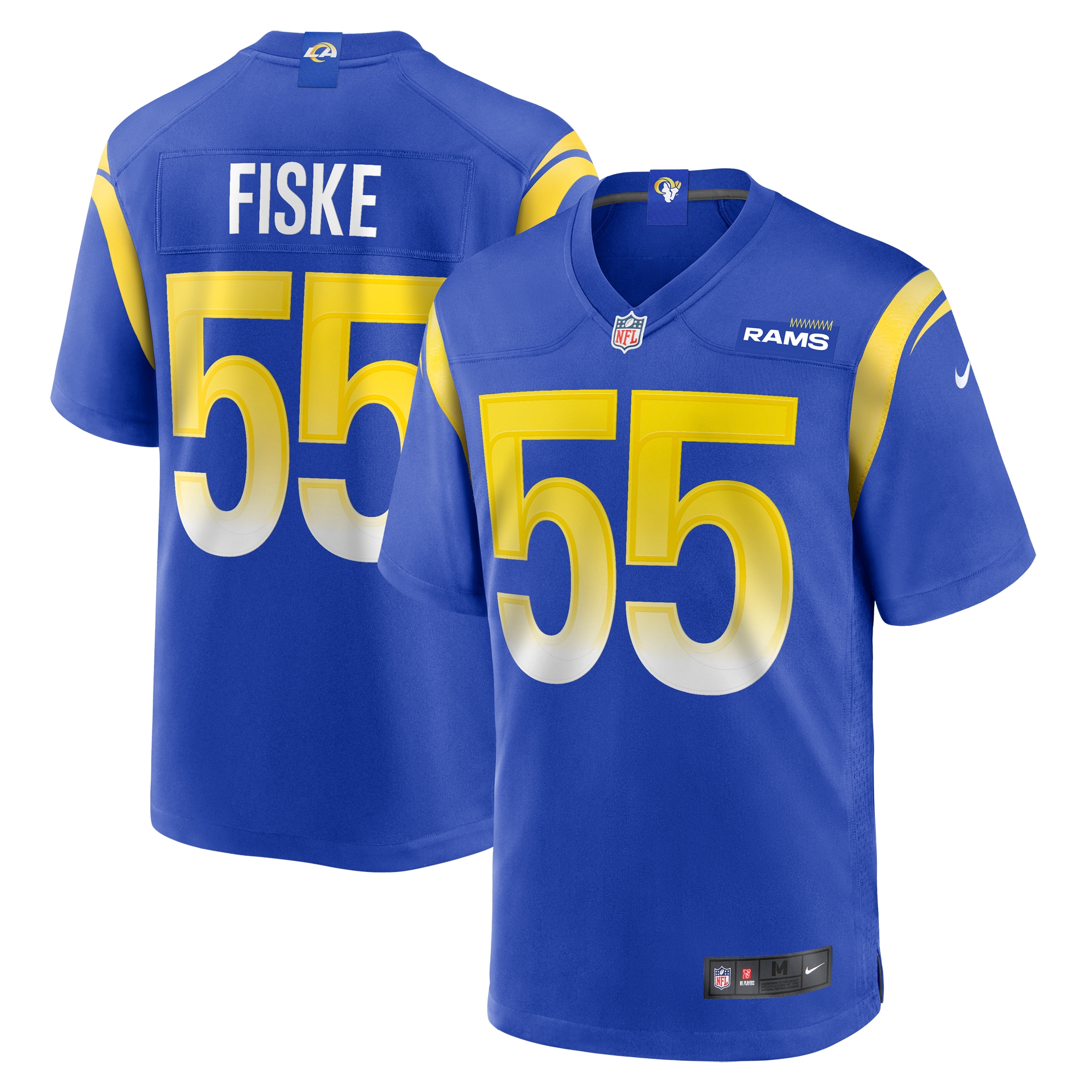 Men's Los Angeles Rams Braden Fiske Royal Team Game Jersey JS8821 nicesnker