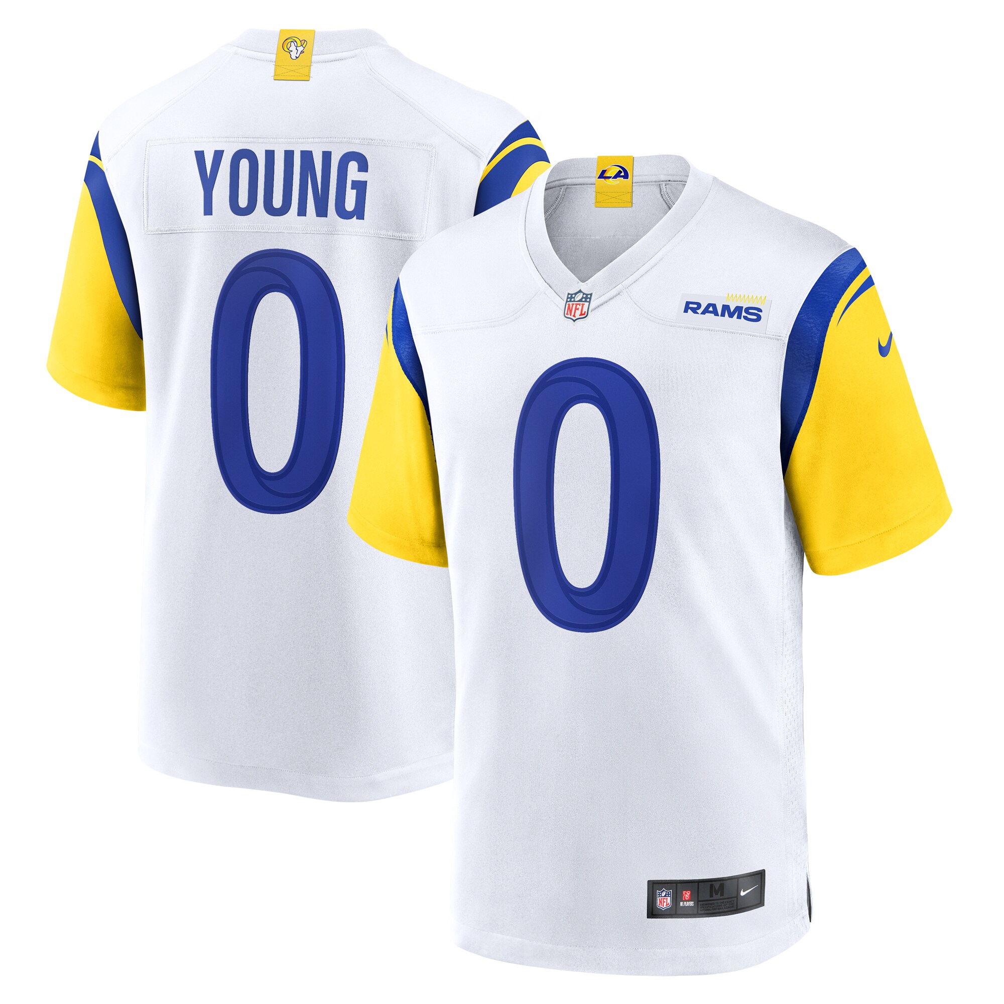Men's Los Angeles Rams Byron Young White Team Game Jersey JS4472 nicesnker