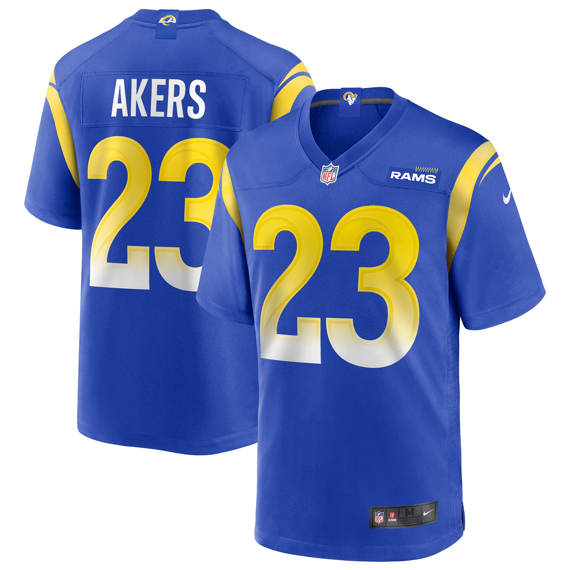 Men's Los Angeles Rams Cam Akers Royal Game Player Jersey JS4780 nicesnker