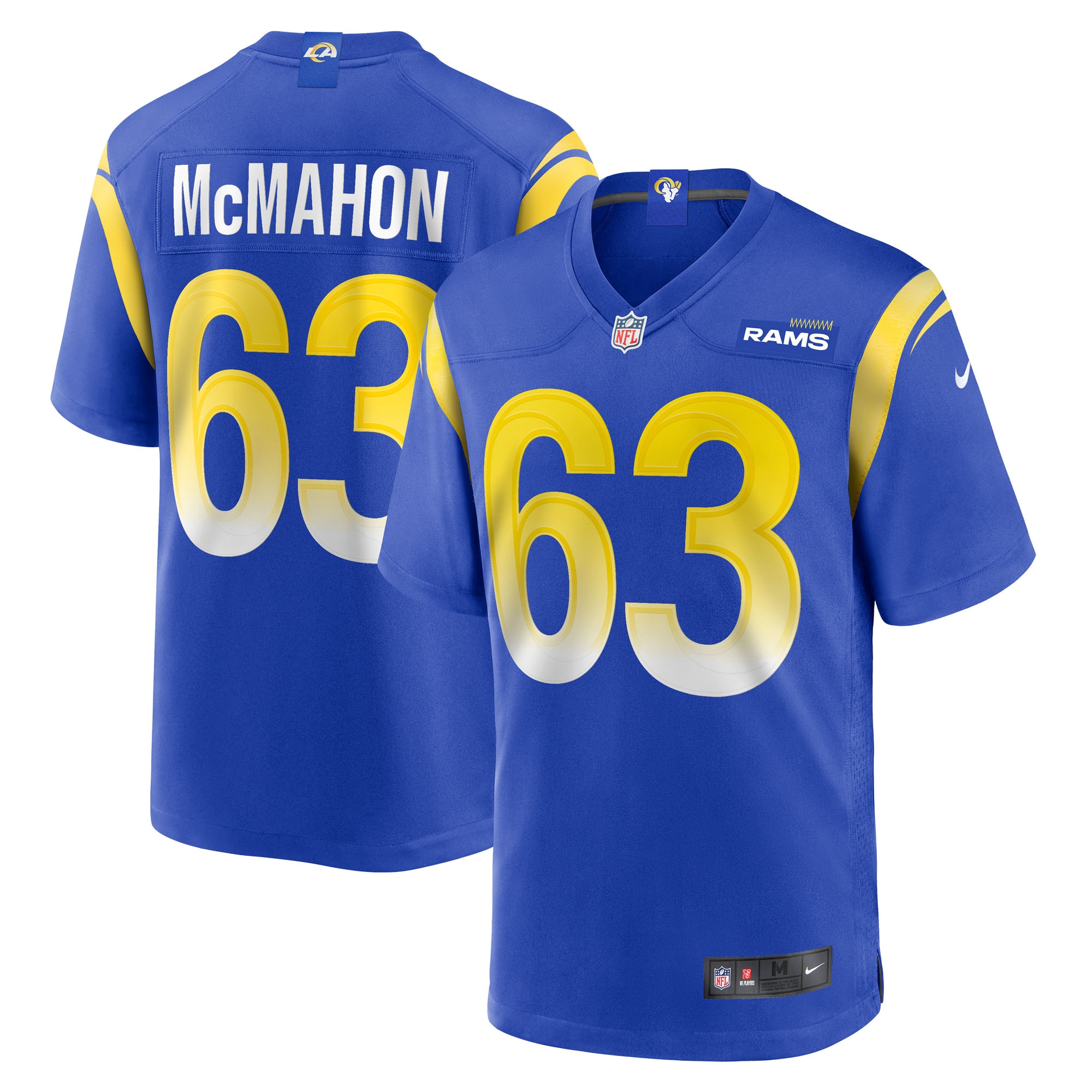 Men's Los Angeles Rams Dylan McMahon Royal Team Game Jersey JS3082 nicesnker