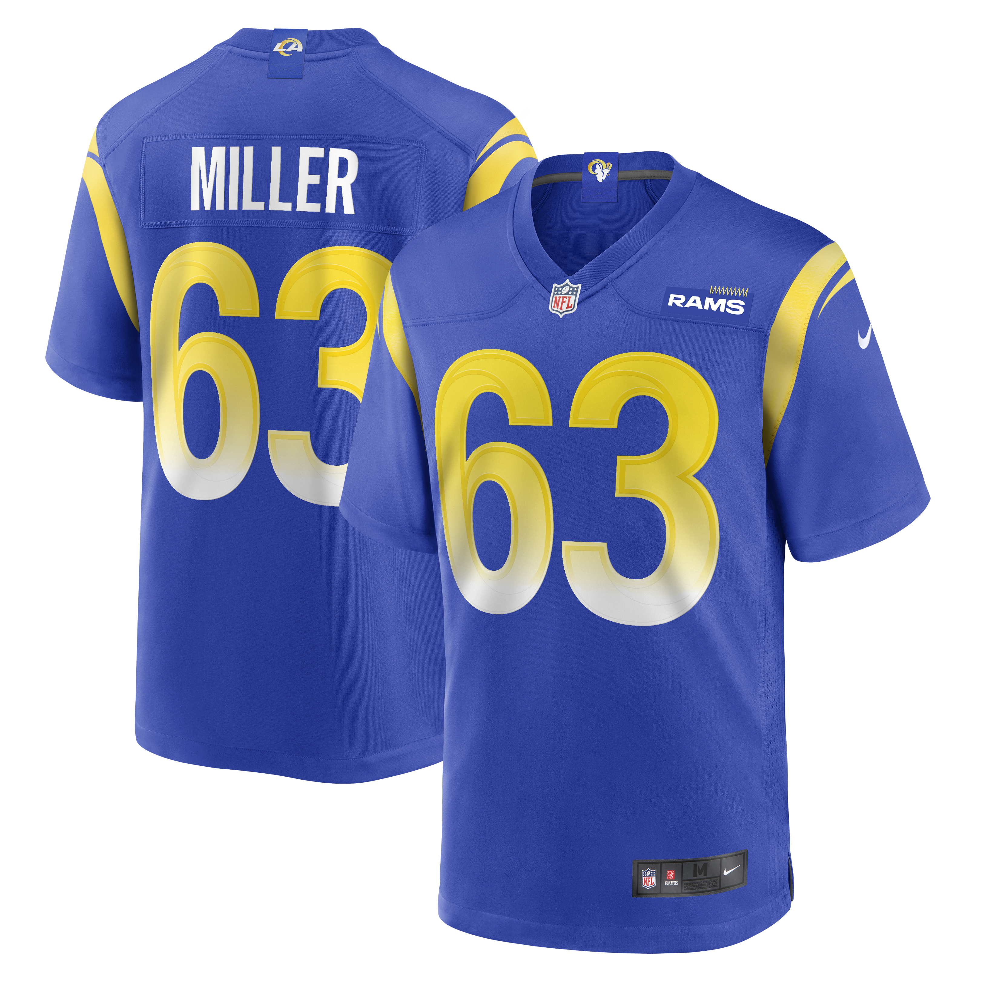Men's Los Angeles Rams Grant Miller Royal Game Jersey JS7511 nicesnker