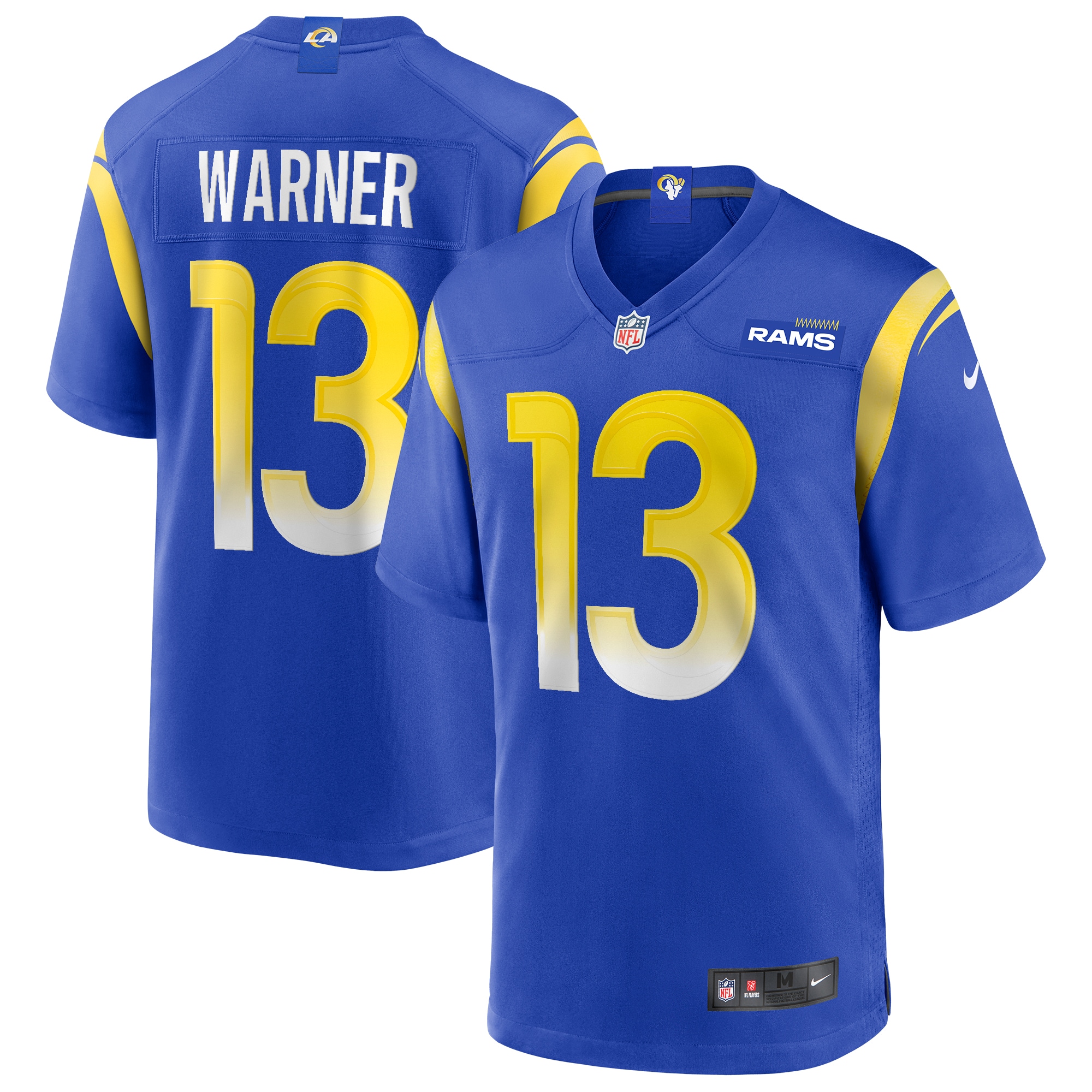 Men's Los Angeles Rams Kurt Warner Royal Game Retired Player Jersey JS3898 nicesnker