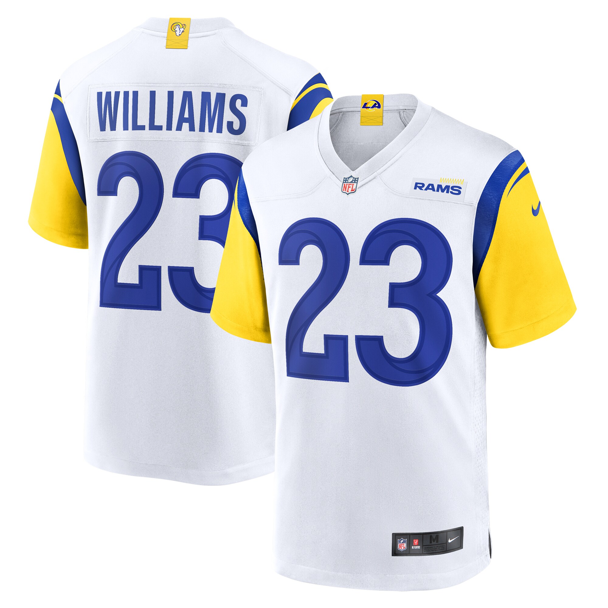 Men's Los Angeles Rams Kyren Williams White Game Jersey JS3970 nicesnker