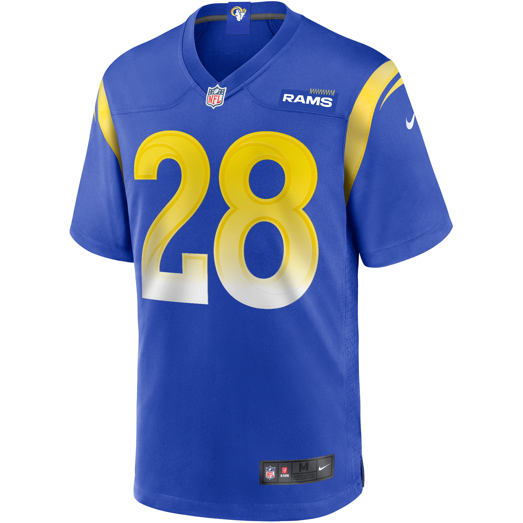 Alternative view of Men's Los Angeles Rams Marshall Faulk Royal Game Retired Player Jersey JS2900 nicesnker