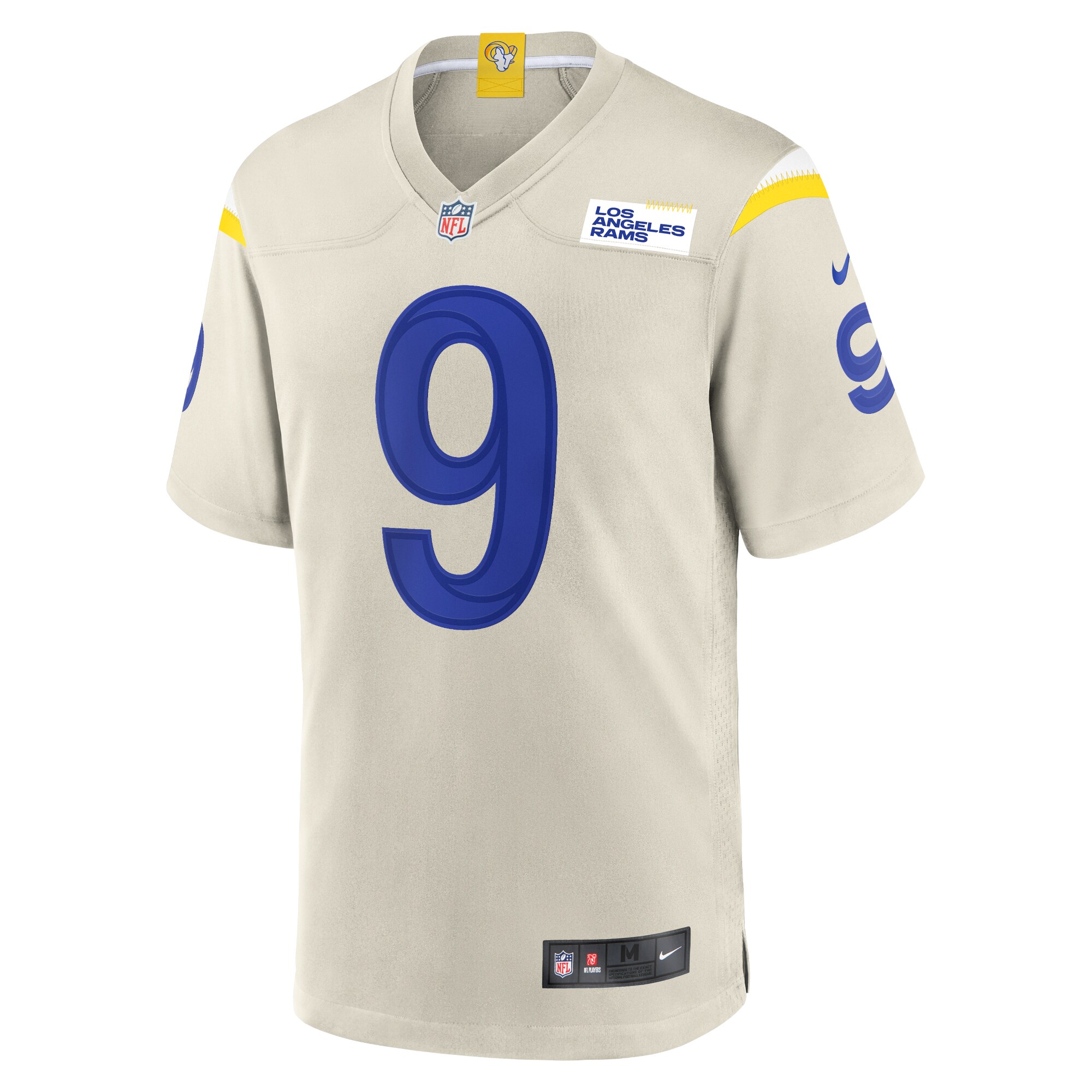 Alternative view of Men's Los Angeles Rams Matthew Stafford Bone Game Jersey JS6442 nicesnker