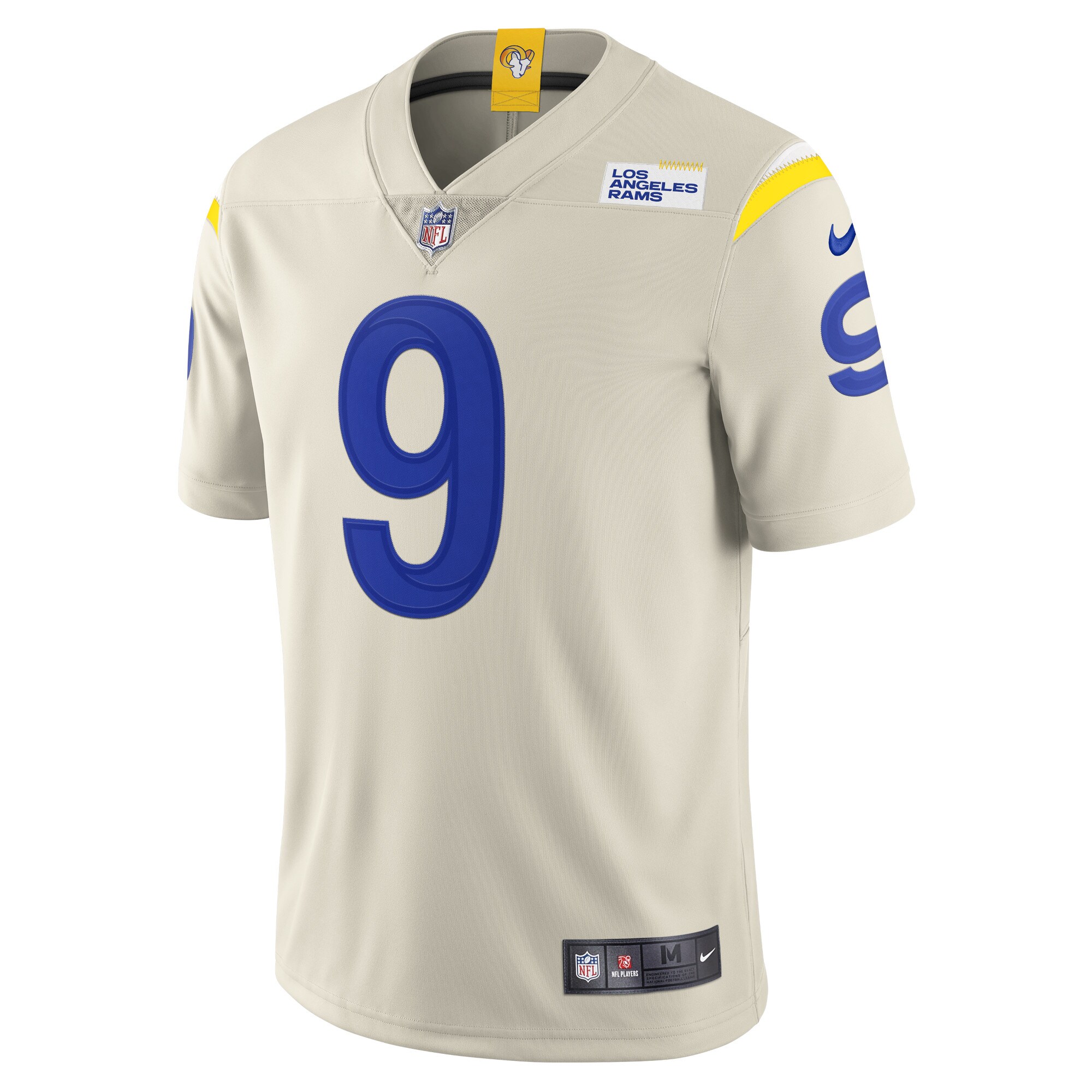Alternative view of Men's Los Angeles Rams Matthew Stafford Bone Vapor Limited Jersey JS8498 nicesnker