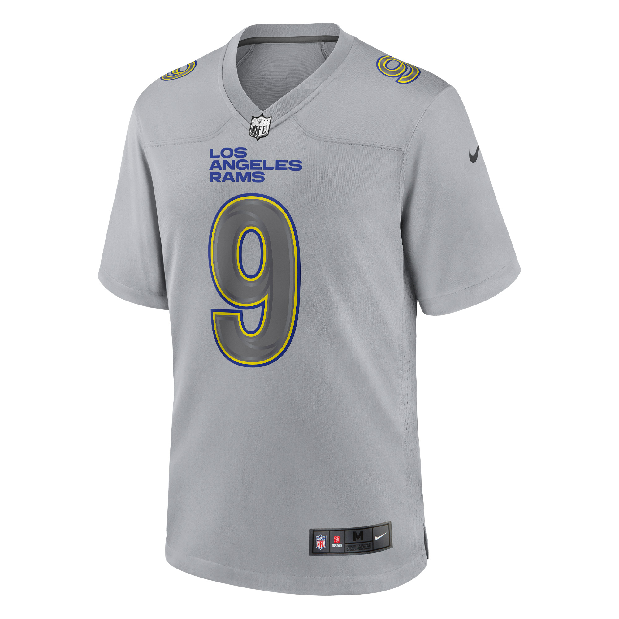 Alternative view of Men's Los Angeles Rams Matthew Stafford Gray Atmosphere Fashion Game Jersey JS8739 nicesnker