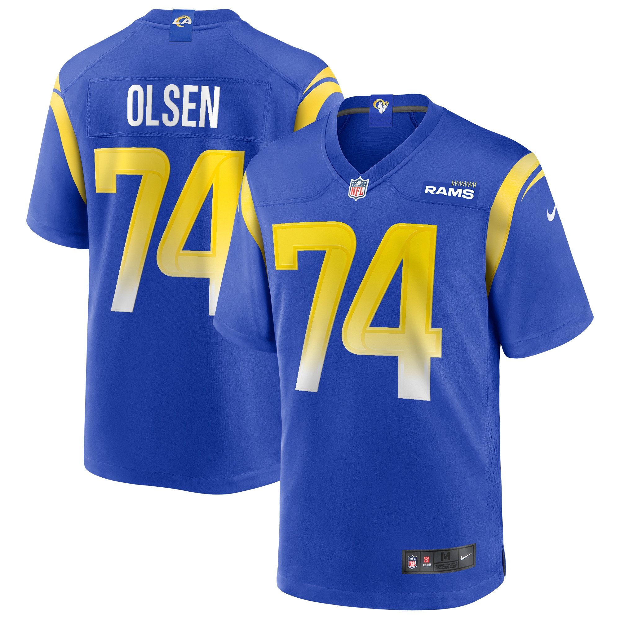Men's Los Angeles Rams Merlin Olsen Royal Game Retired Player Jersey JS5232 nicesnker