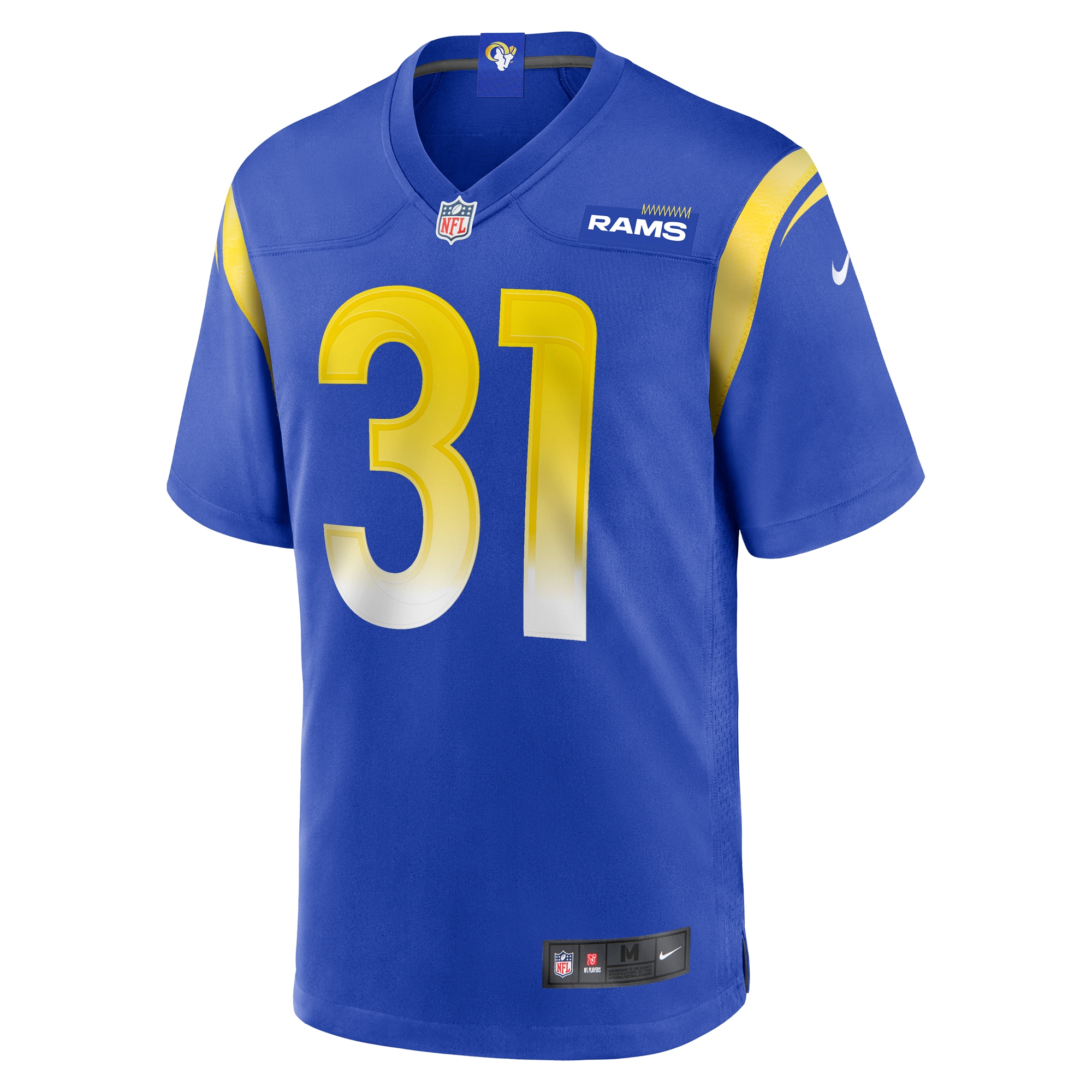 Alternative view of Men's Los Angeles Rams Nick Hampton Royal Home Game Jersey JS1356 nicesnker