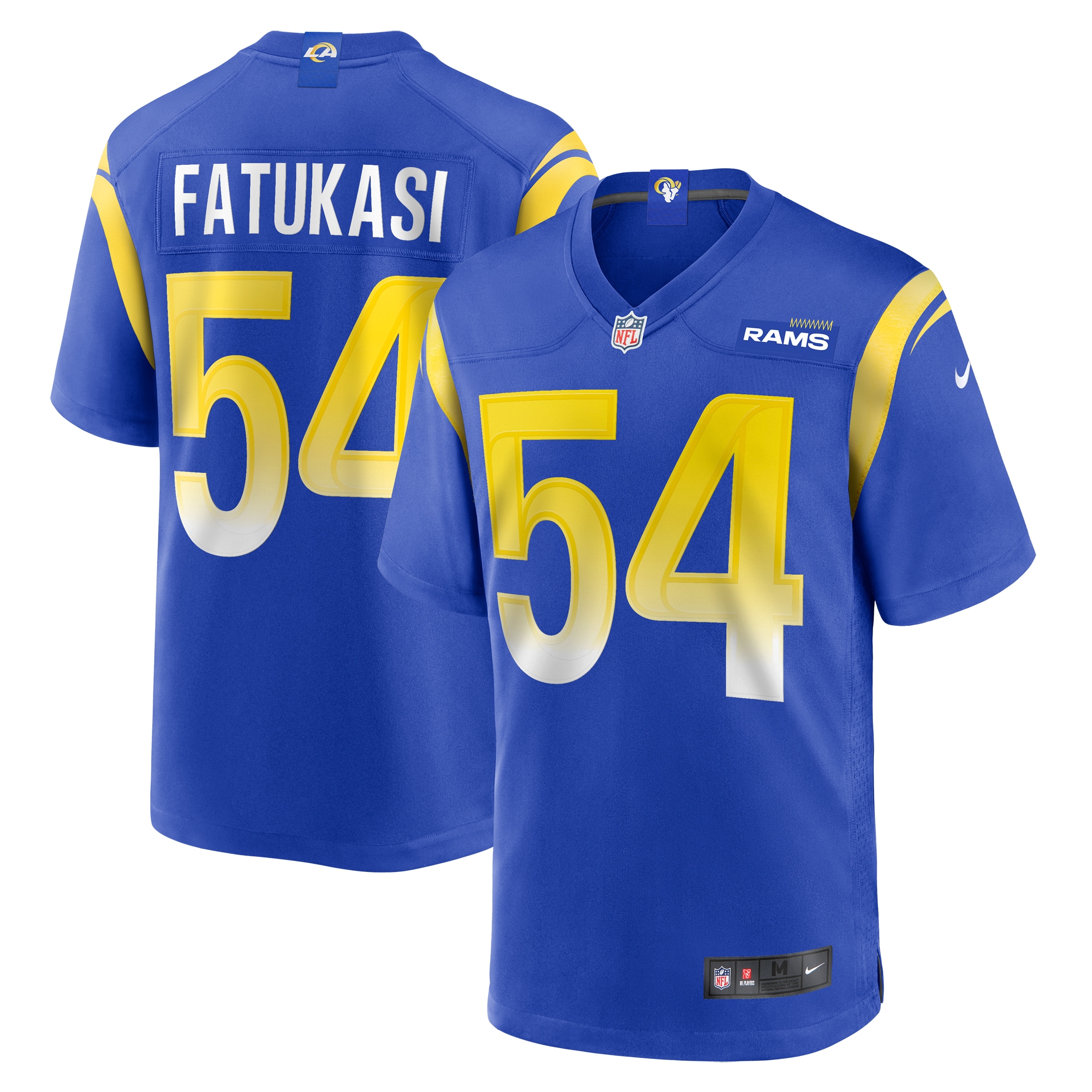 Men's Los Angeles Rams Olakunle Fatukasi Royal Game Jersey JS2075 nicesnker