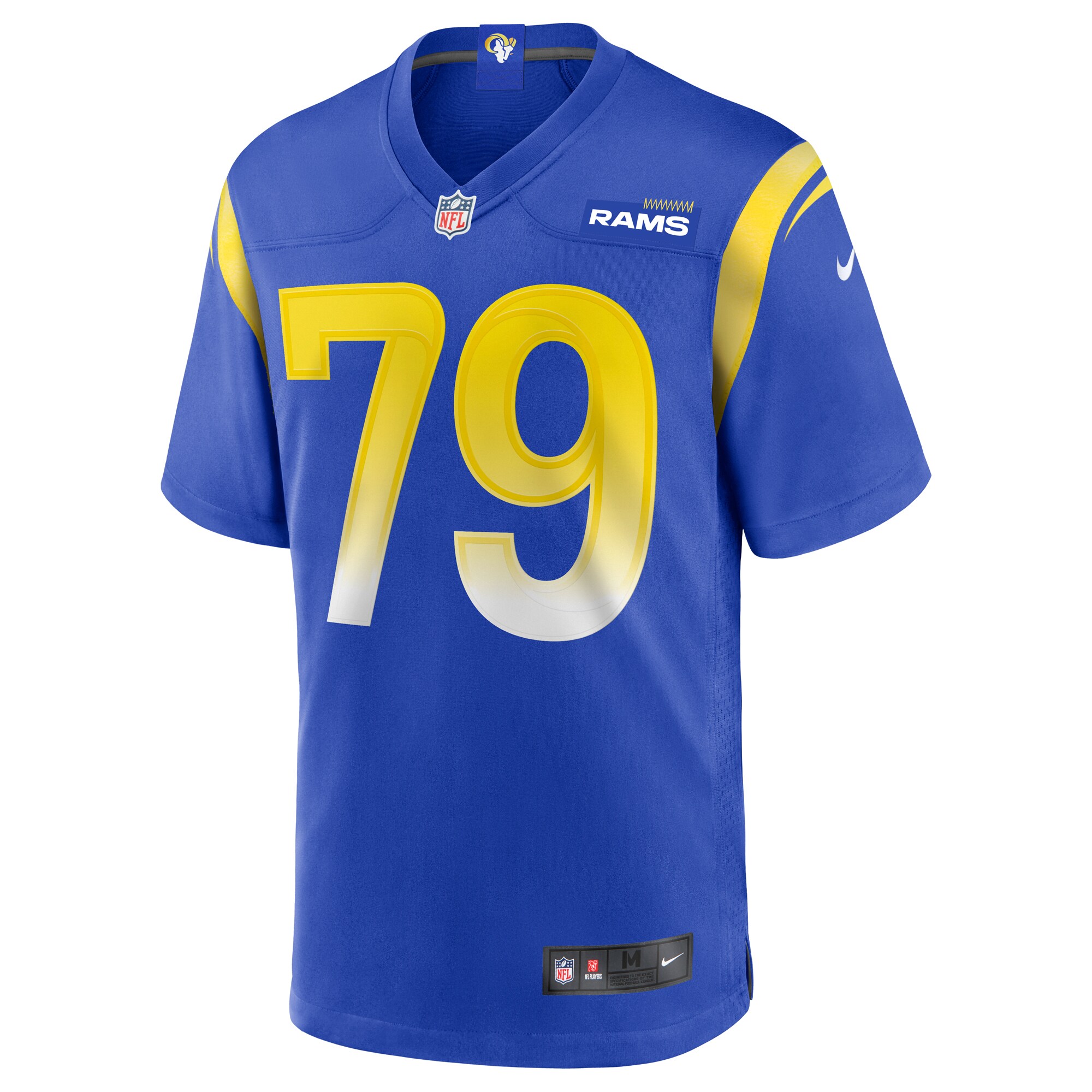 Alternative view of Men's Los Angeles Rams Rob Havenstein Royal Game Jersey JS8232 nicesnker