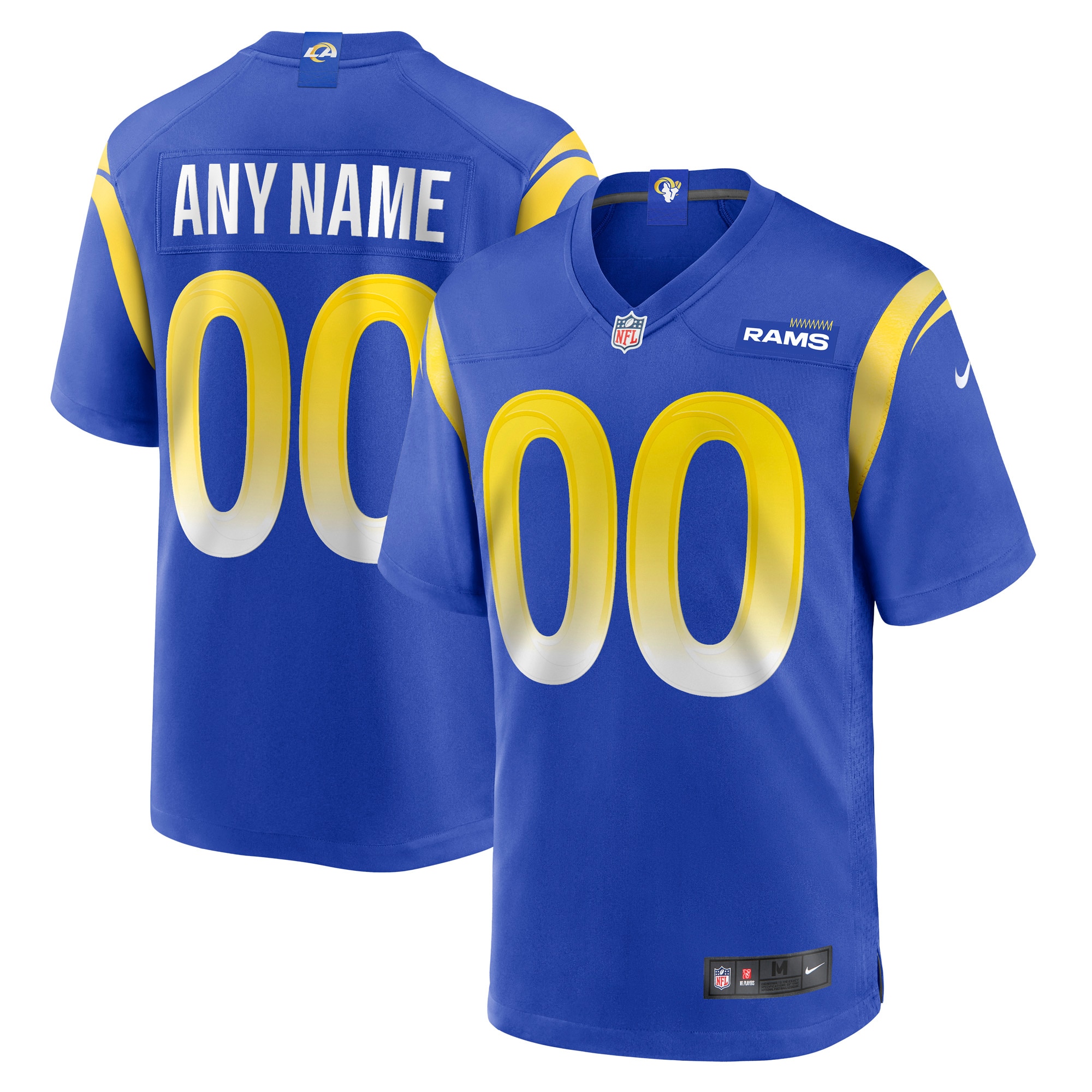 Men's Los Angeles Rams Royal Custom Game Jersey JS8585 nicesnker