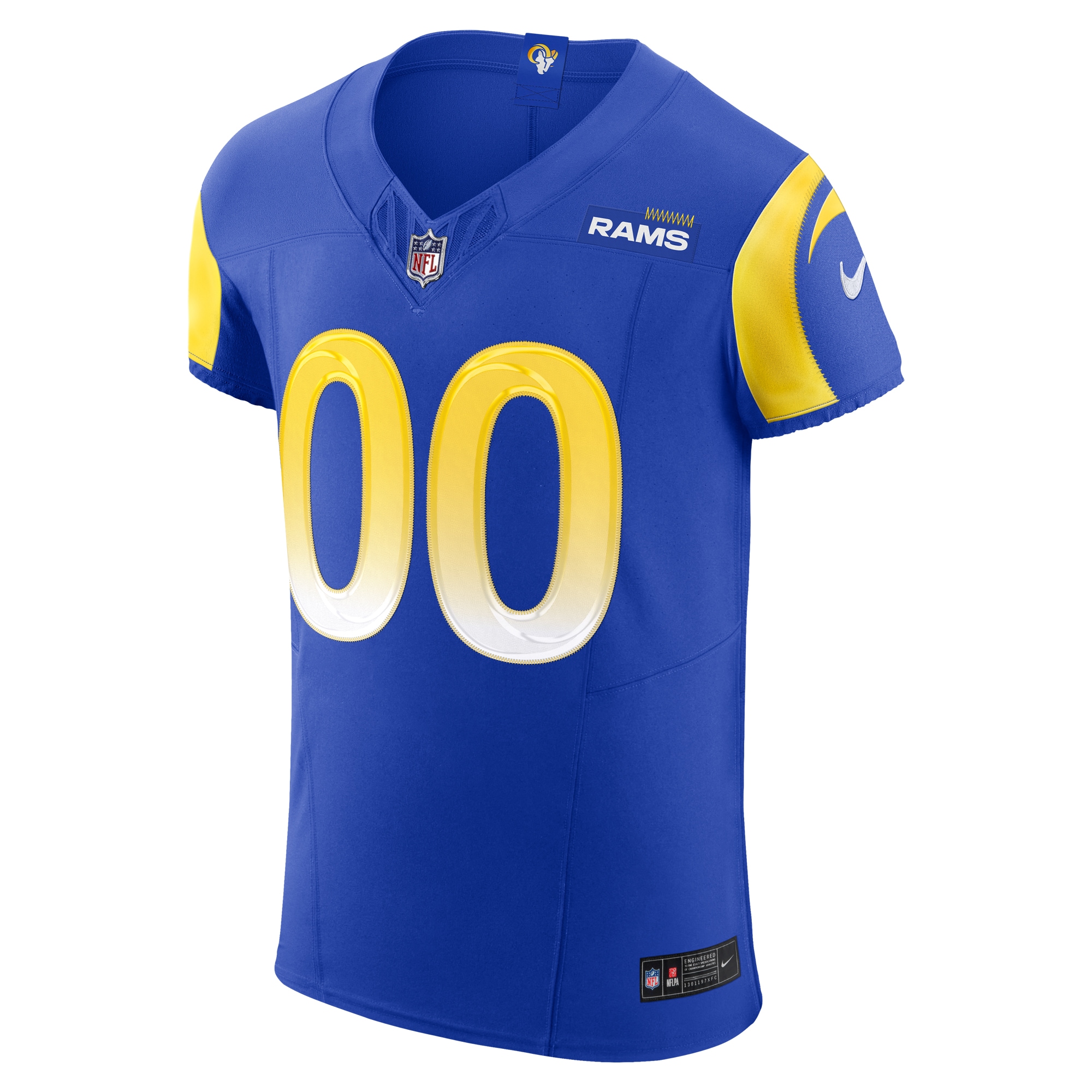 Alternative view of Men's Los Angeles Rams Royal Vapor F.U.S.E. Elite Custom Jersey JS7291 nicesnker