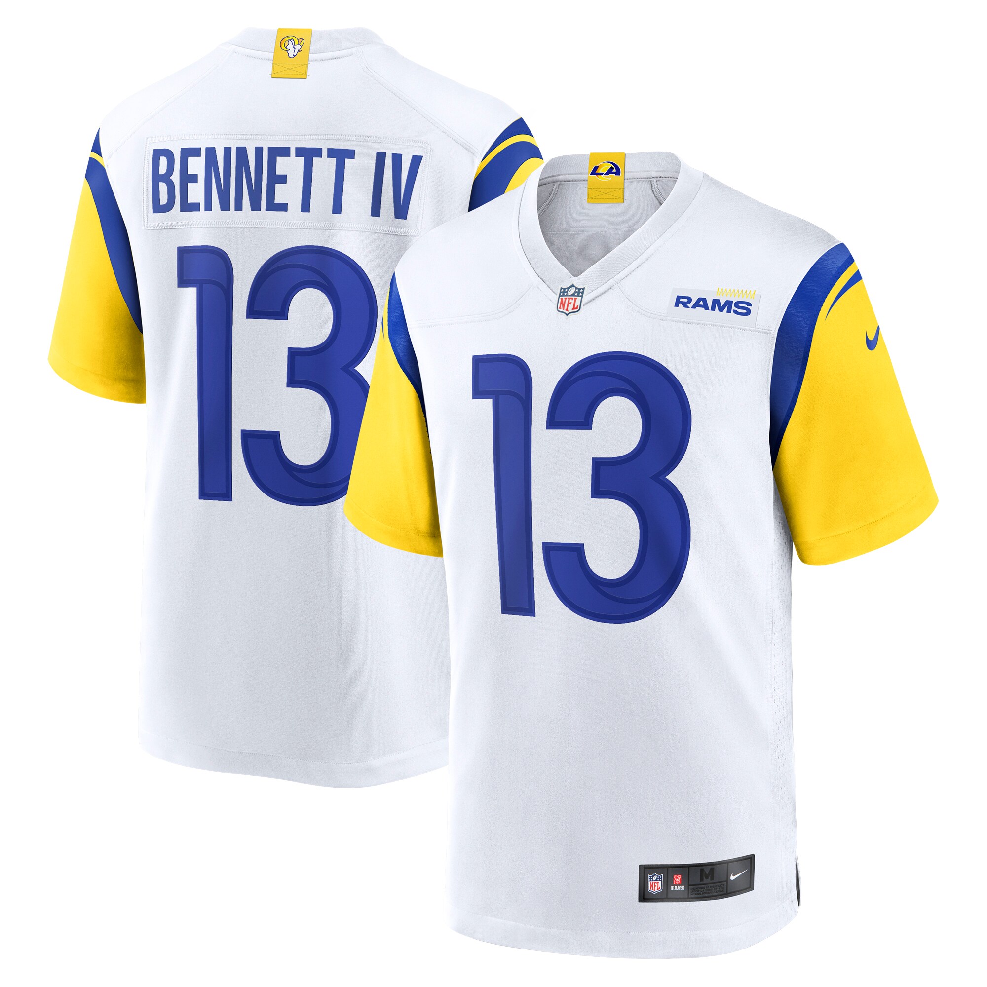 Men's Los Angeles Rams Stetson Bennett White Game Jersey JS7847 nicesnker