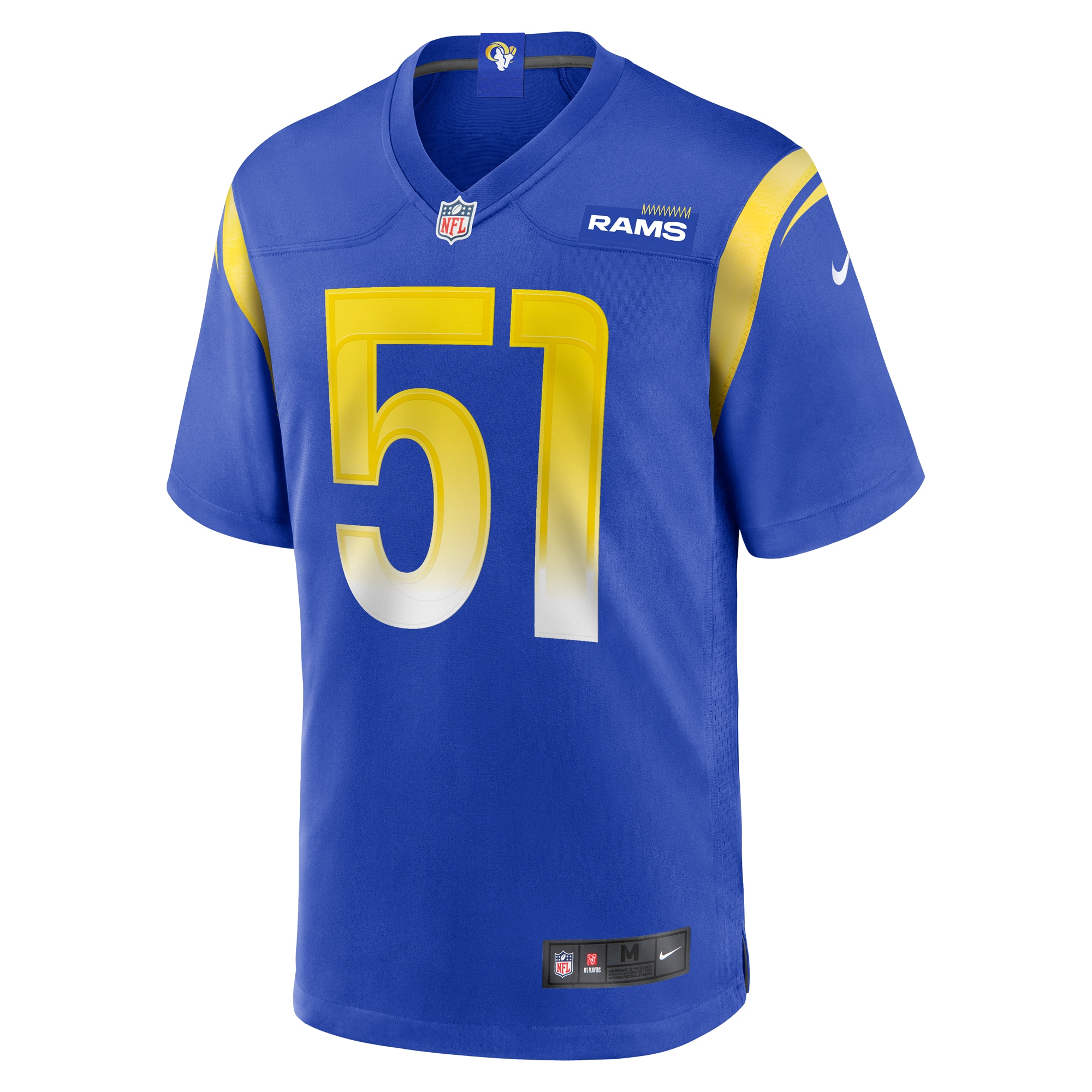 Alternative view of Men's Los Angeles Rams Zach VanValkenburg Royal Team Game Jersey JS8336 nicesnker