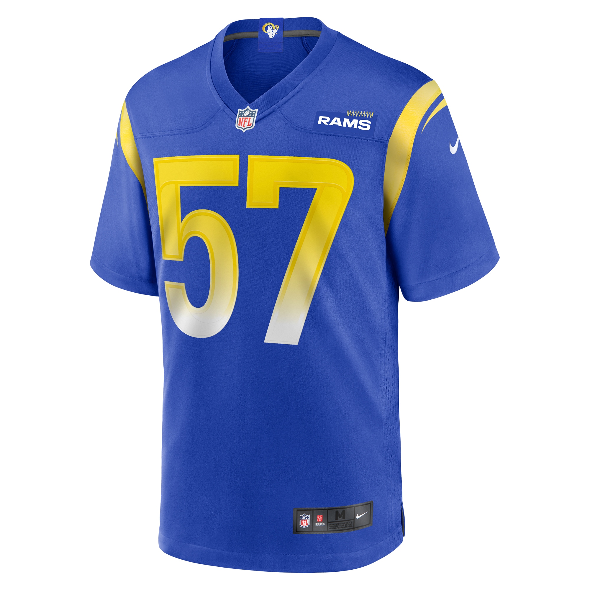 Alternative view of Men's Los Angeles Rams Zachary Thomas Royal Team Game Jersey JS2954 nicesnker