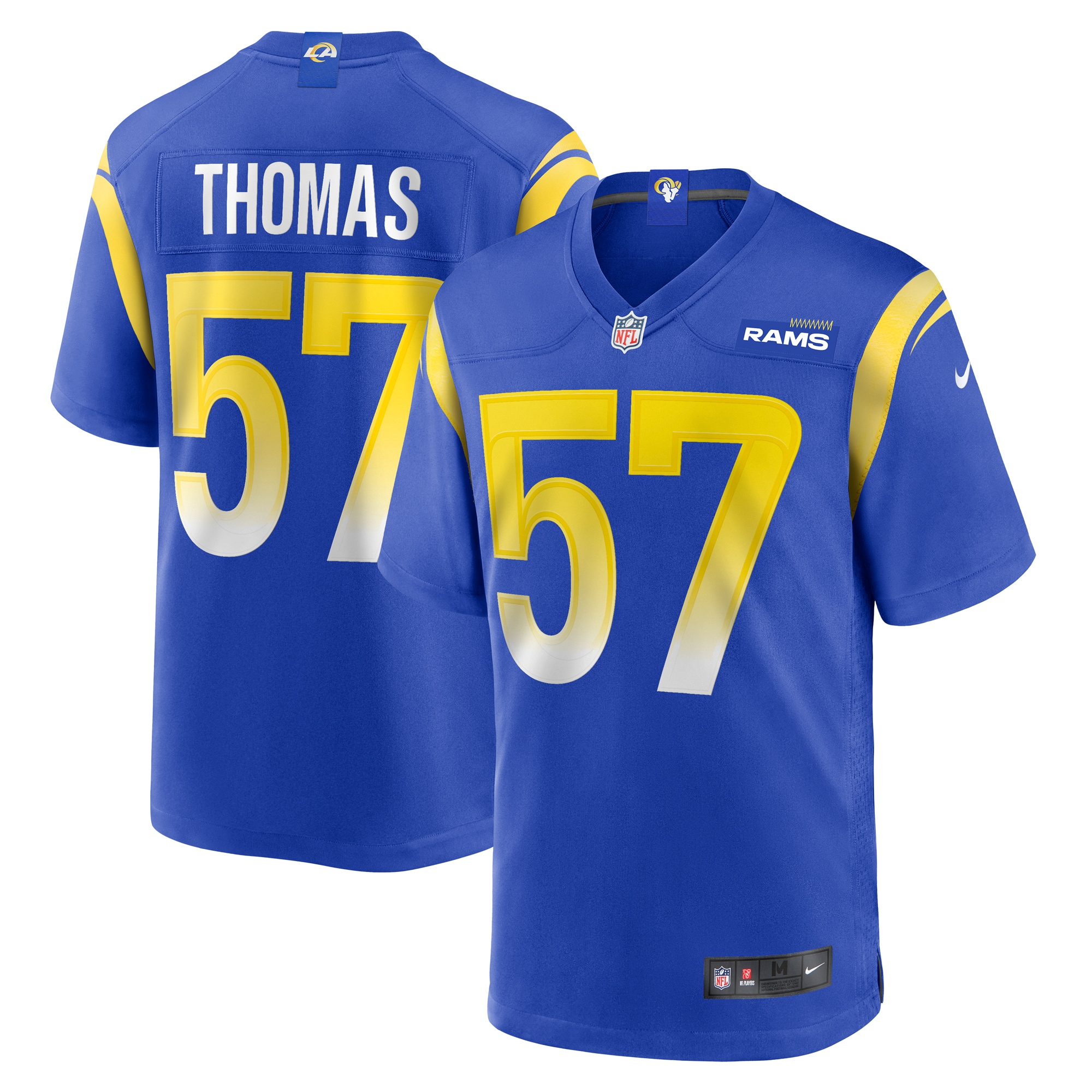 Men's Los Angeles Rams Zachary Thomas Royal Team Game Jersey JS2954 nicesnker