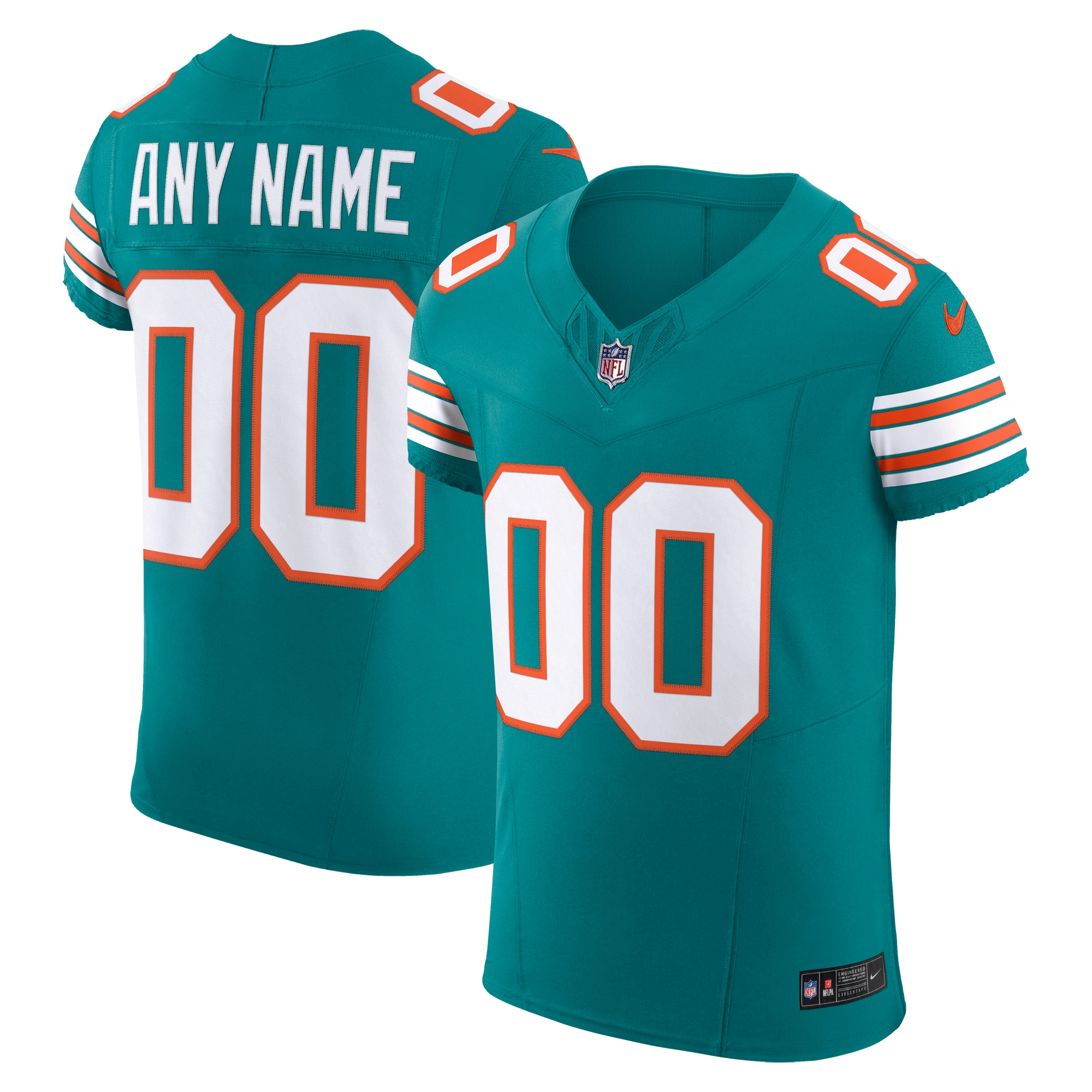 Men's Miami Dolphins Aqua Alternate Vapor F.U.S.E. Elite Custom Jersey JS3948 nicesnker