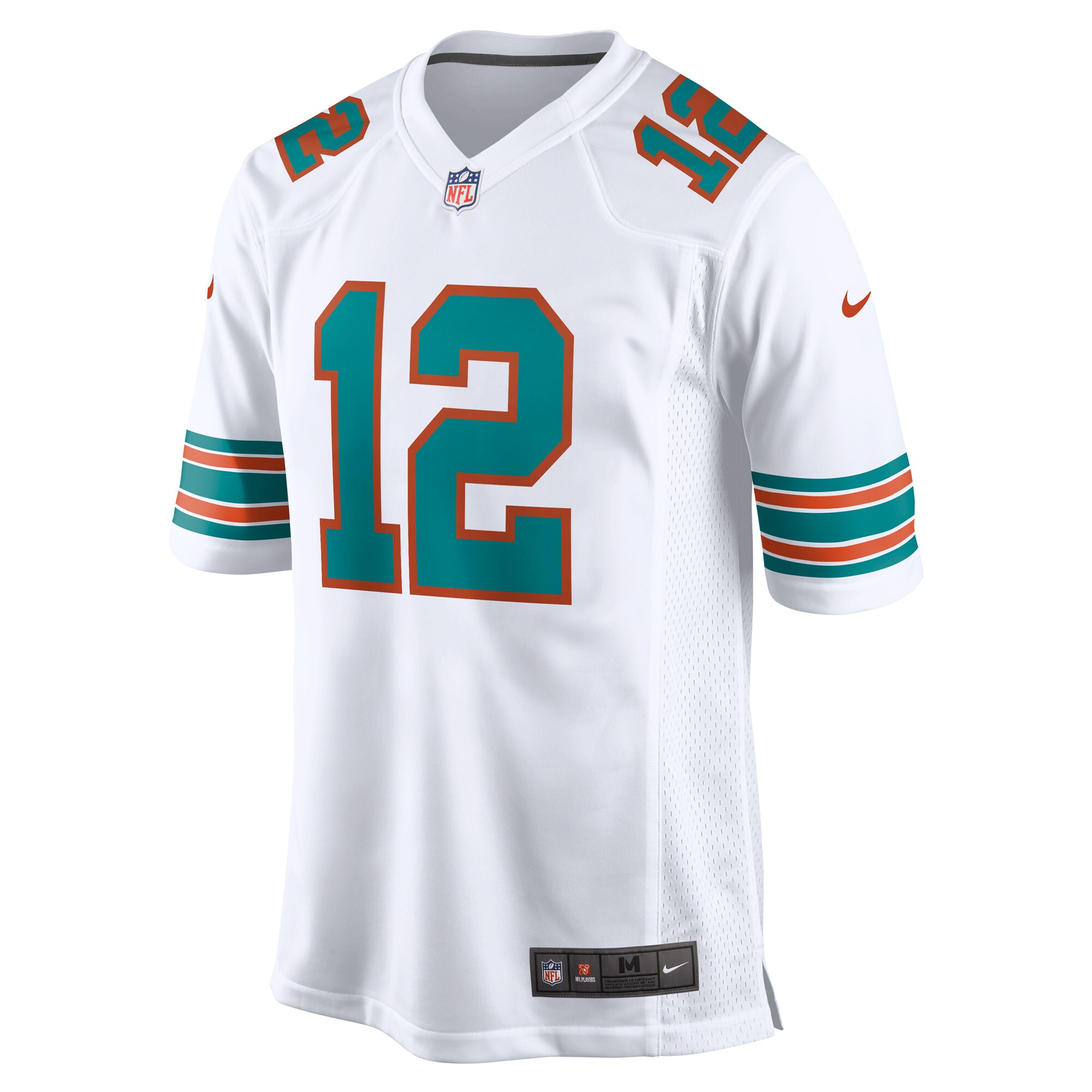 Alternative view of Men's Miami Dolphins Bob Griese White Retired Player Jersey JS6836 nicesnker