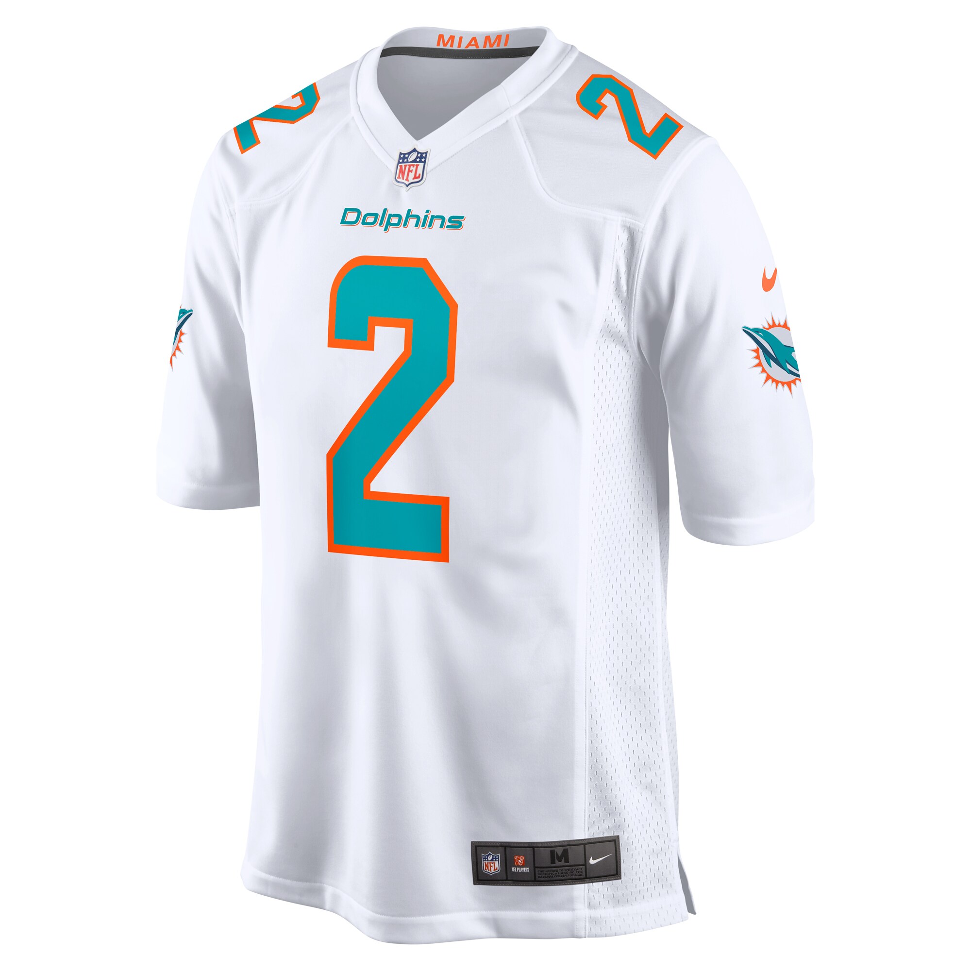 Alternative view of Men's Miami Dolphins Bradley Chubb White Game Player Jersey JS7364 nicesnker