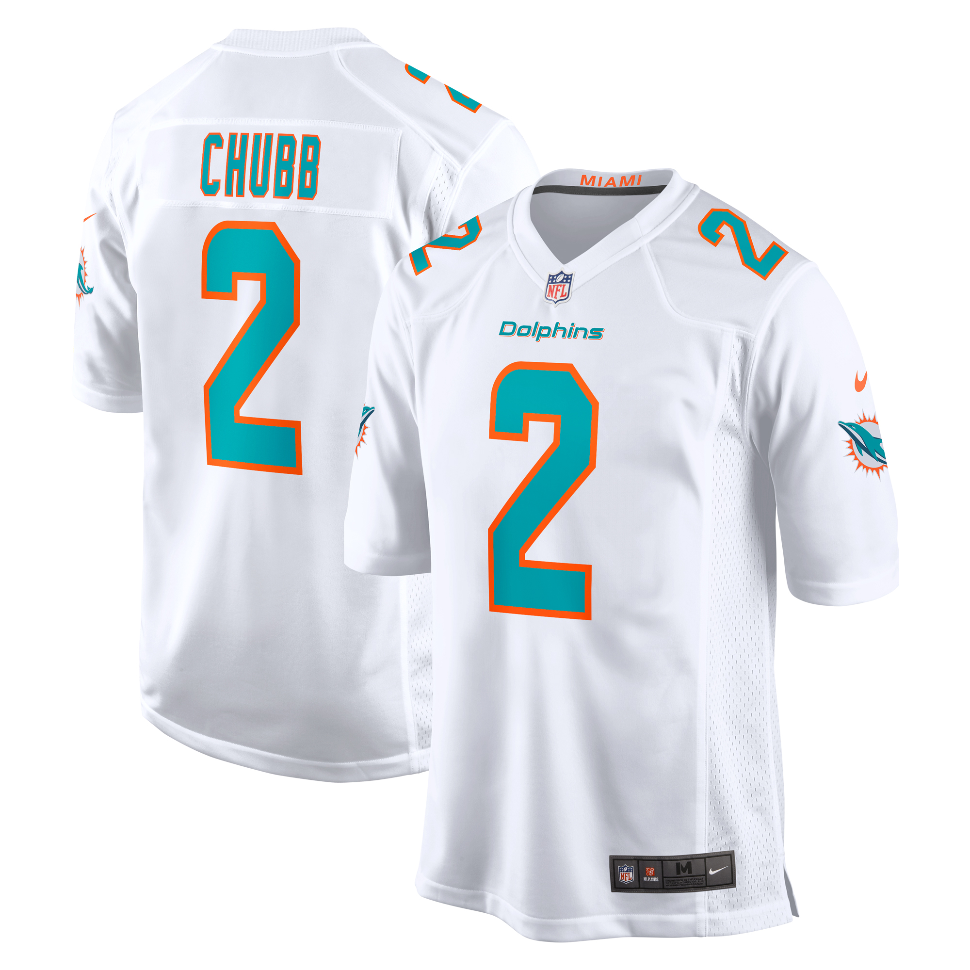 Men's Miami Dolphins Bradley Chubb White Game Player Jersey JS7364 nicesnker